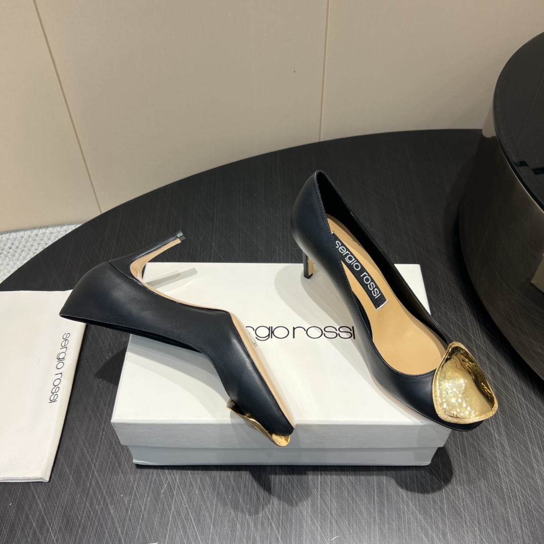 Serglorossl 2025 Fashion Series: Round Head High Heels in Original Custom Sheep Skin – P672 - 图片 7