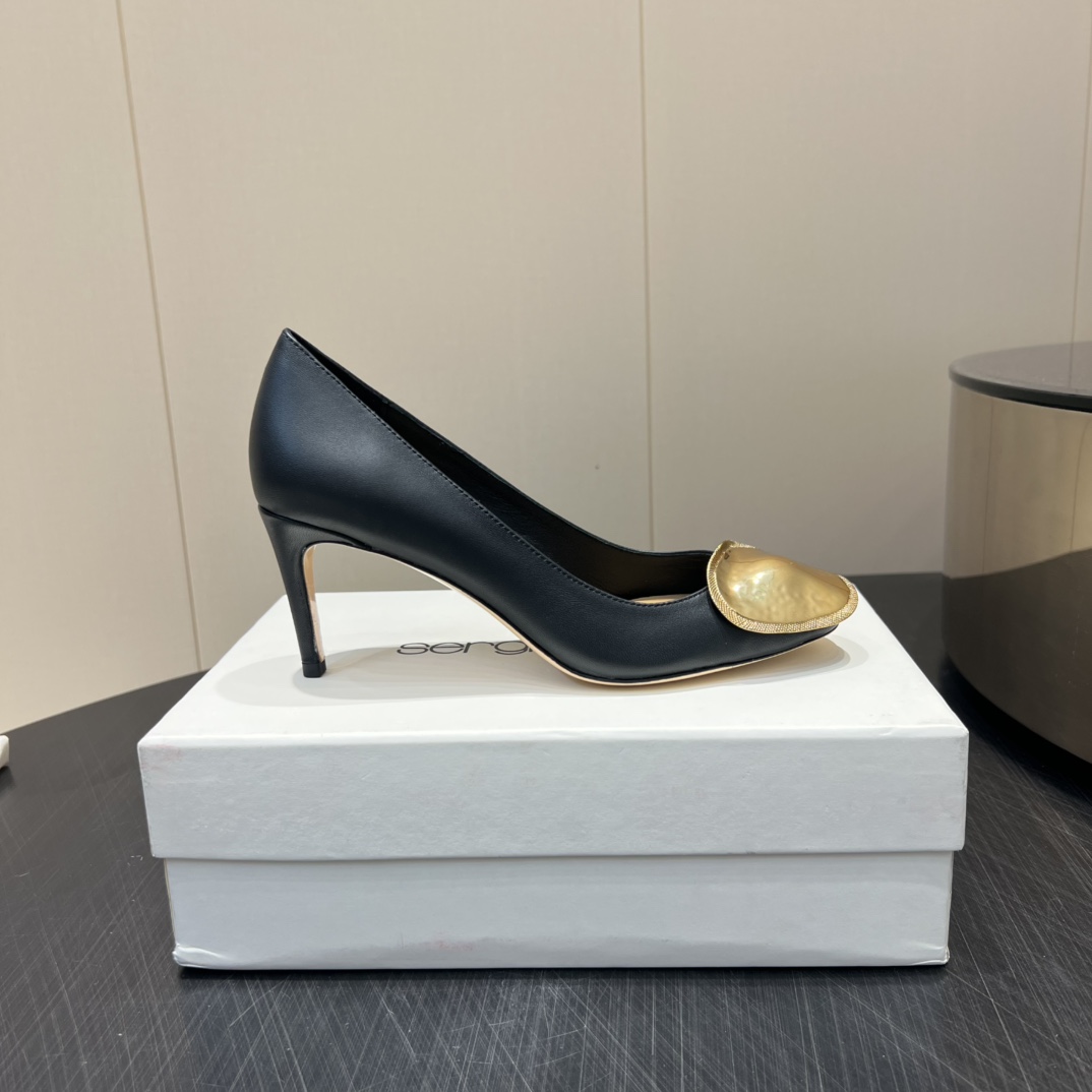 Serglorossl 2025 Fashion Series: Round Head High Heels in Original Custom Sheep Skin – P672 - 图片 5