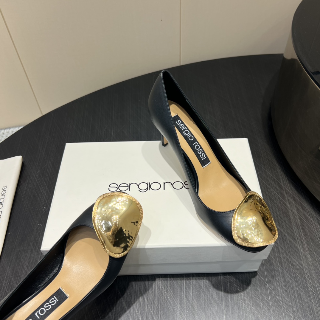 Serglorossl 2025 Fashion Series: Round Head High Heels in Original Custom Sheep Skin – P672 - 图片 6