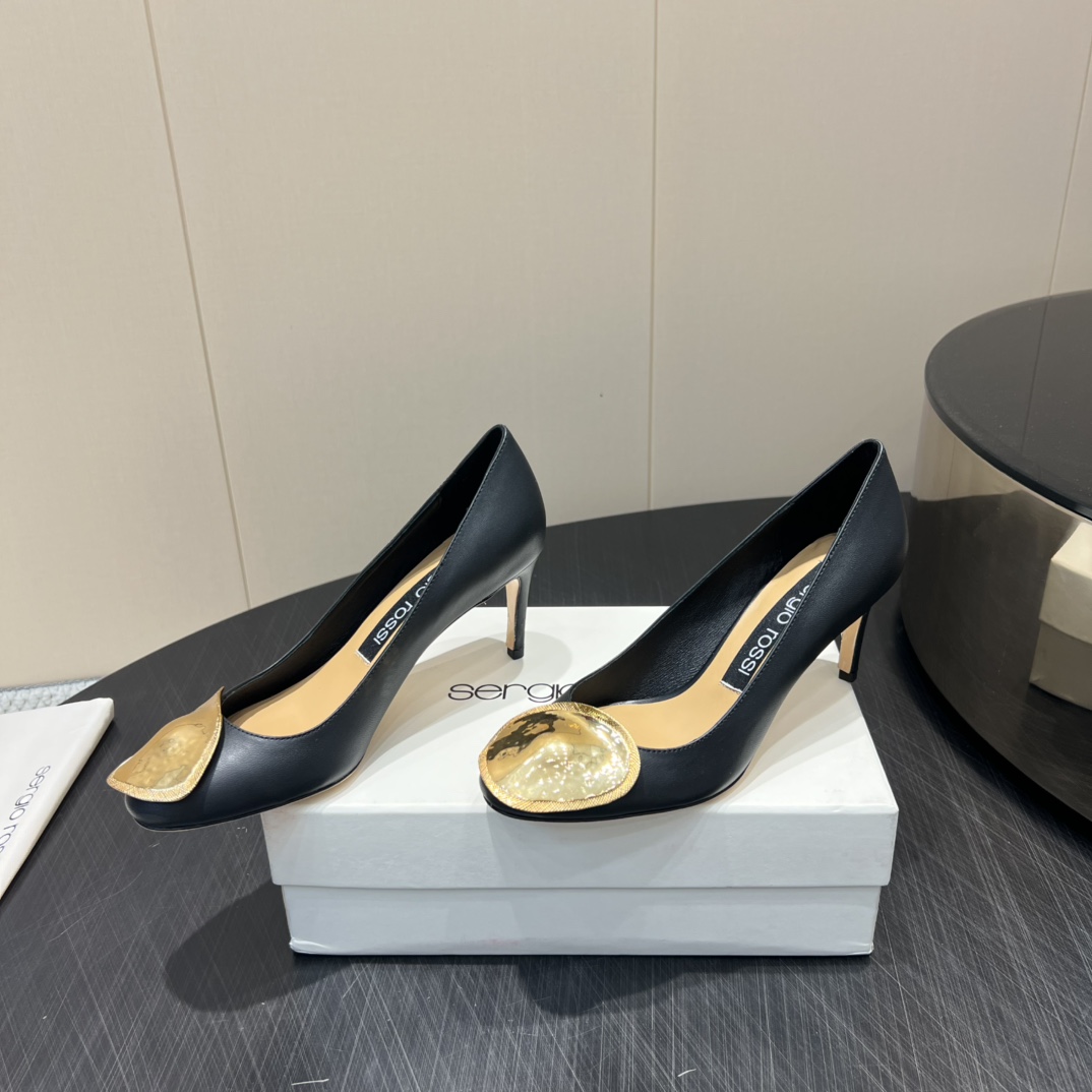 Serglorossl 2025 Fashion Series: Round Head High Heels in Original Custom Sheep Skin – P672 - 图片 3