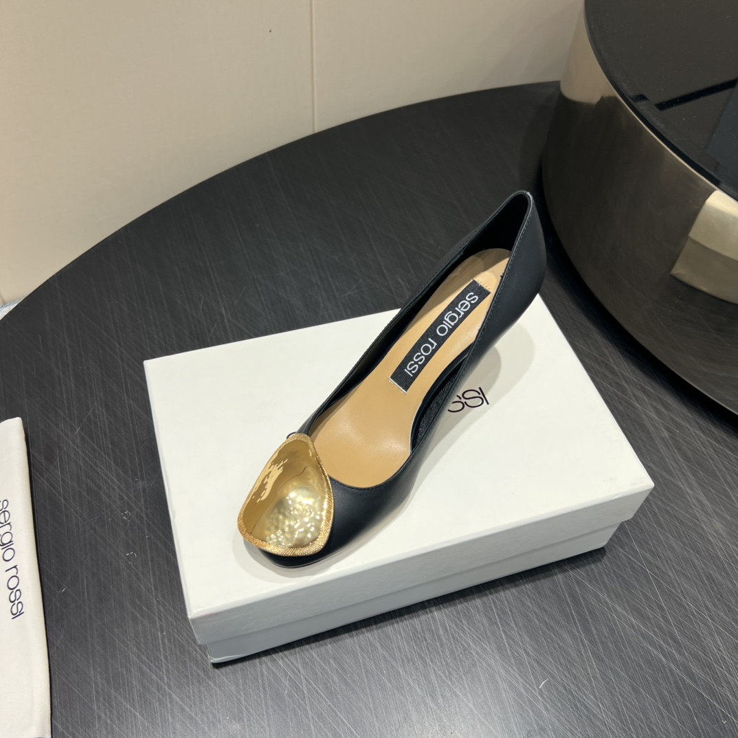Serglorossl 2025 Fashion Series: Round Head High Heels in Original Custom Sheep Skin – P672 - 图片 4