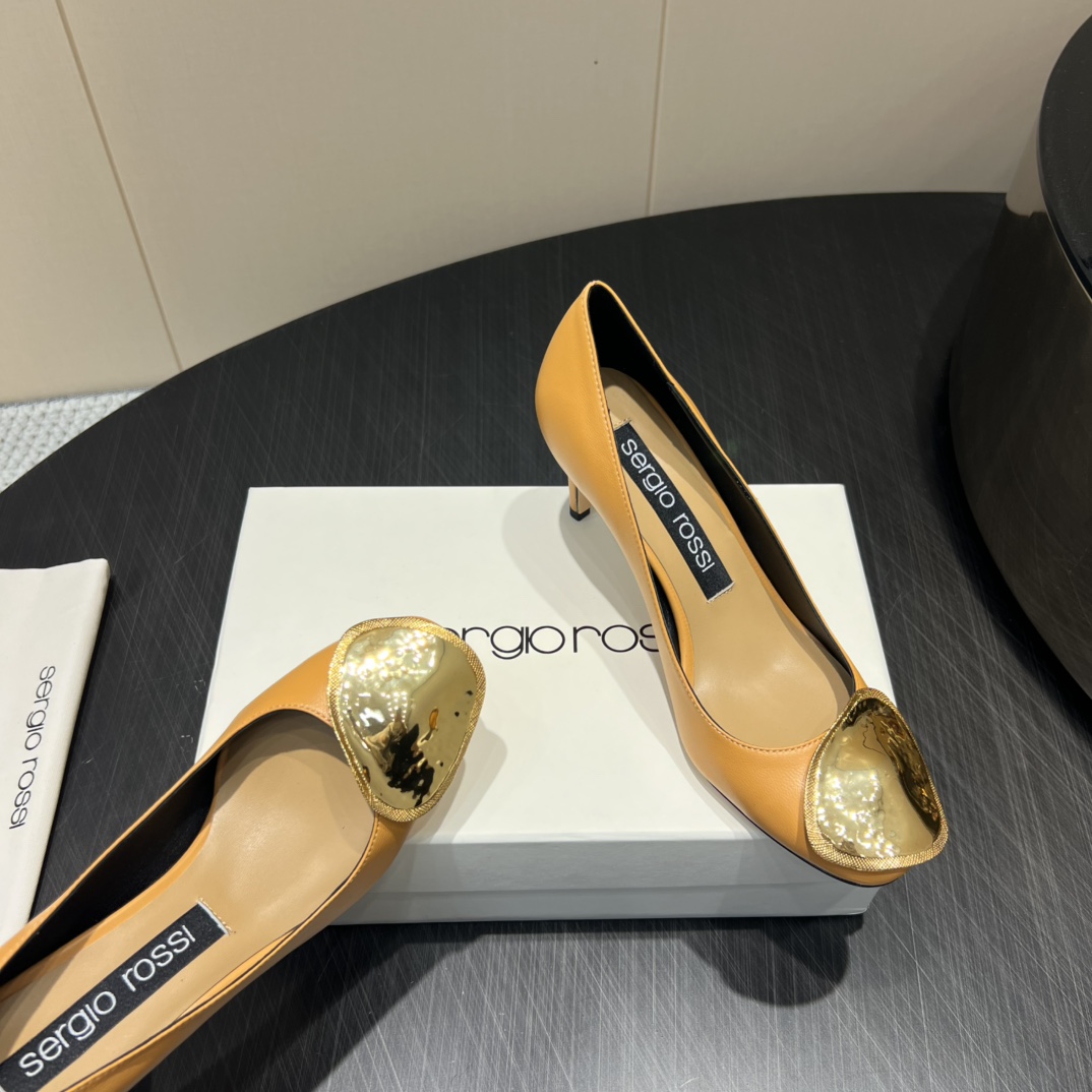 “2025 Serglorossl Fashion Series: Round Head High Heels in Sheep Skin” - 图片 4
