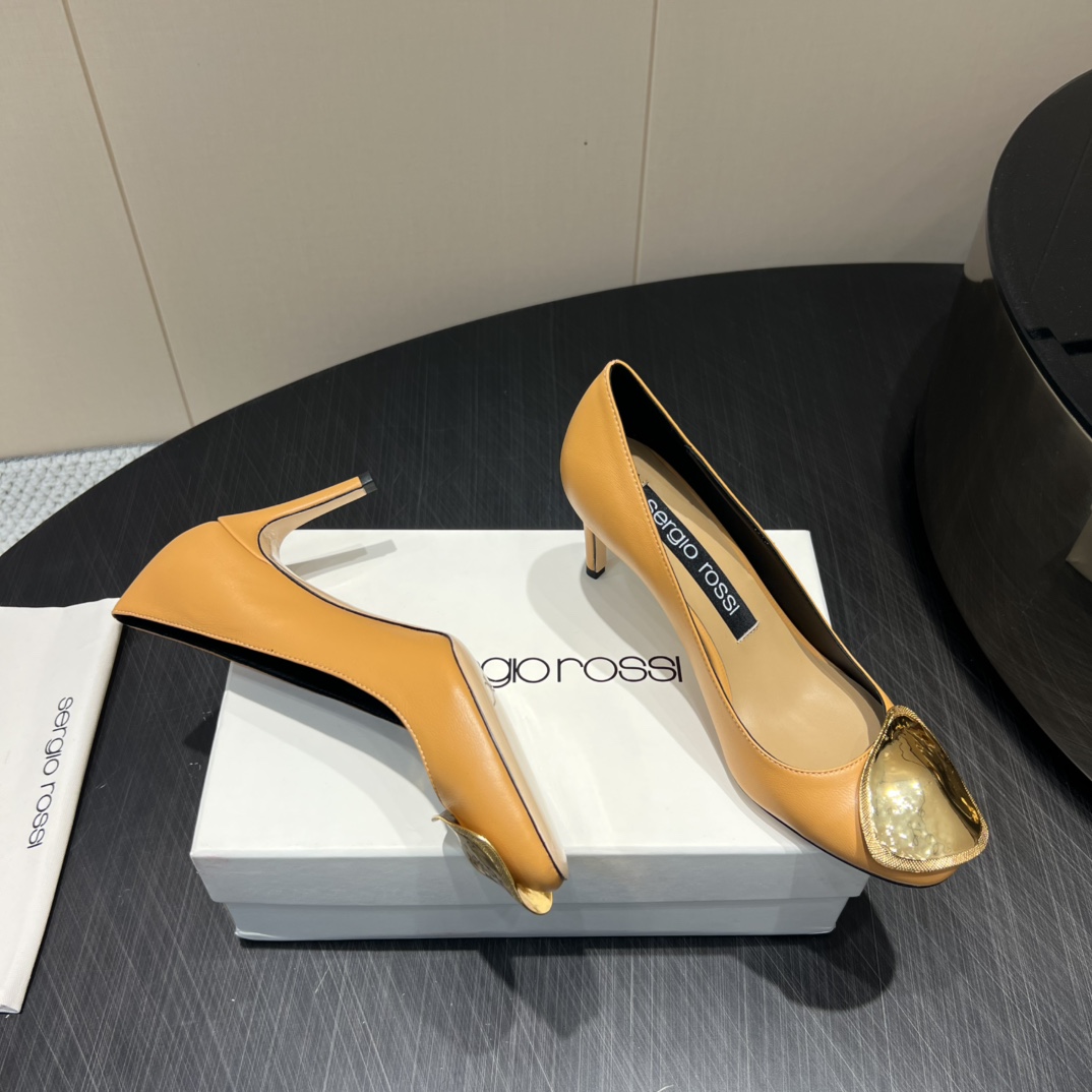 “2025 Serglorossl Fashion Series: Round Head High Heels in Sheep Skin” - 图片 5