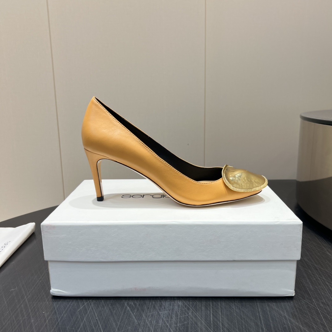 “2025 Serglorossl Fashion Series: Round Head High Heels in Sheep Skin” - 图片 3