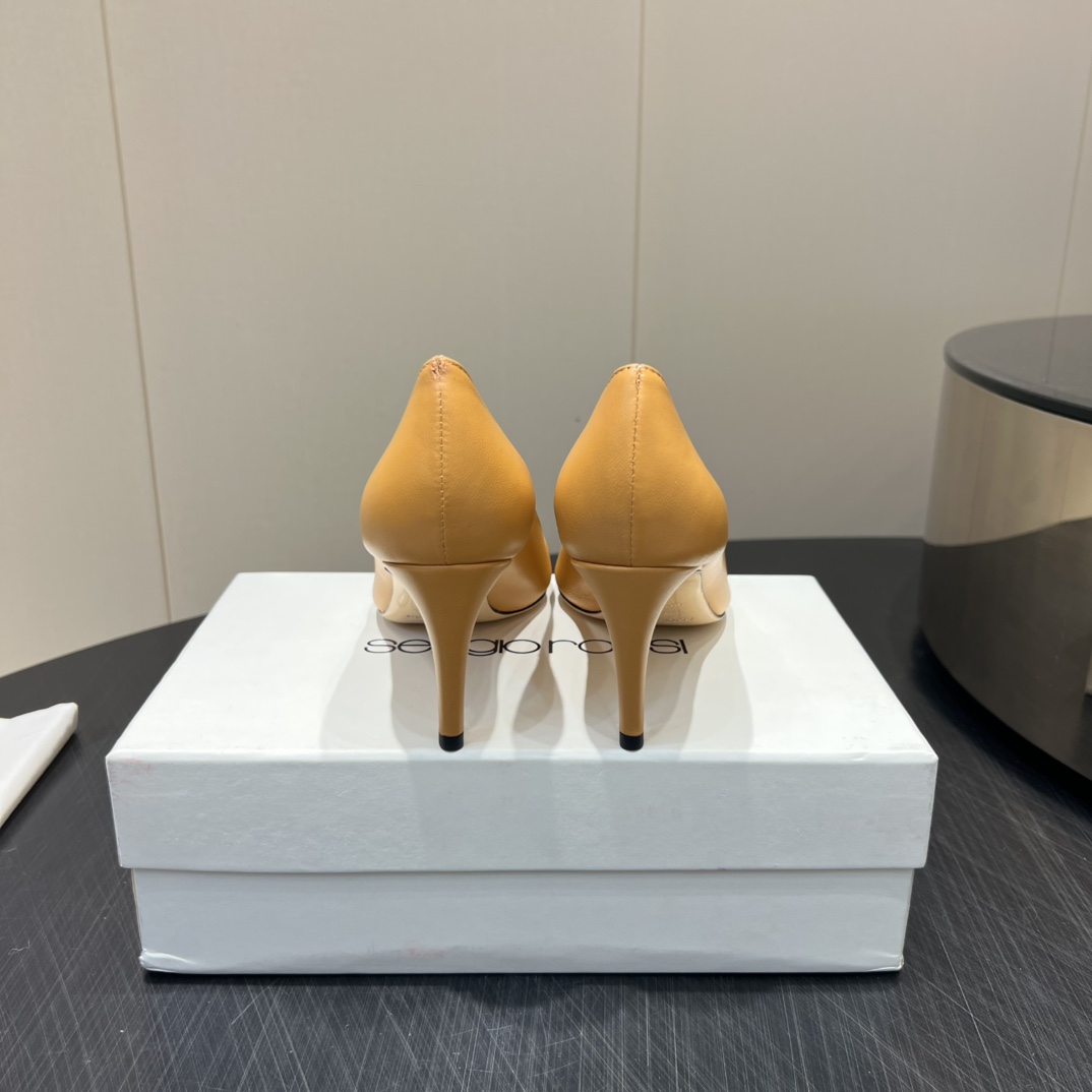 “2025 Serglorossl Fashion Series: Round Head High Heels in Sheep Skin” - 图片 6