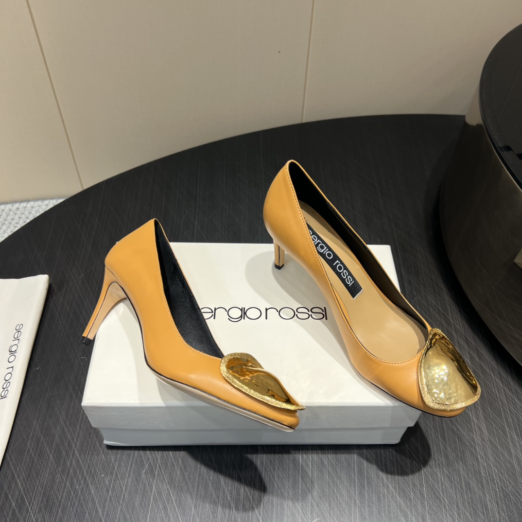 “2025 Serglorossl Fashion Series: Round Head High Heels in Sheep Skin”