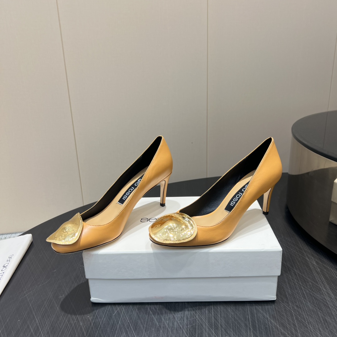 “2025 Serglorossl Fashion Series: Round Head High Heels in Sheep Skin” - 图片 9