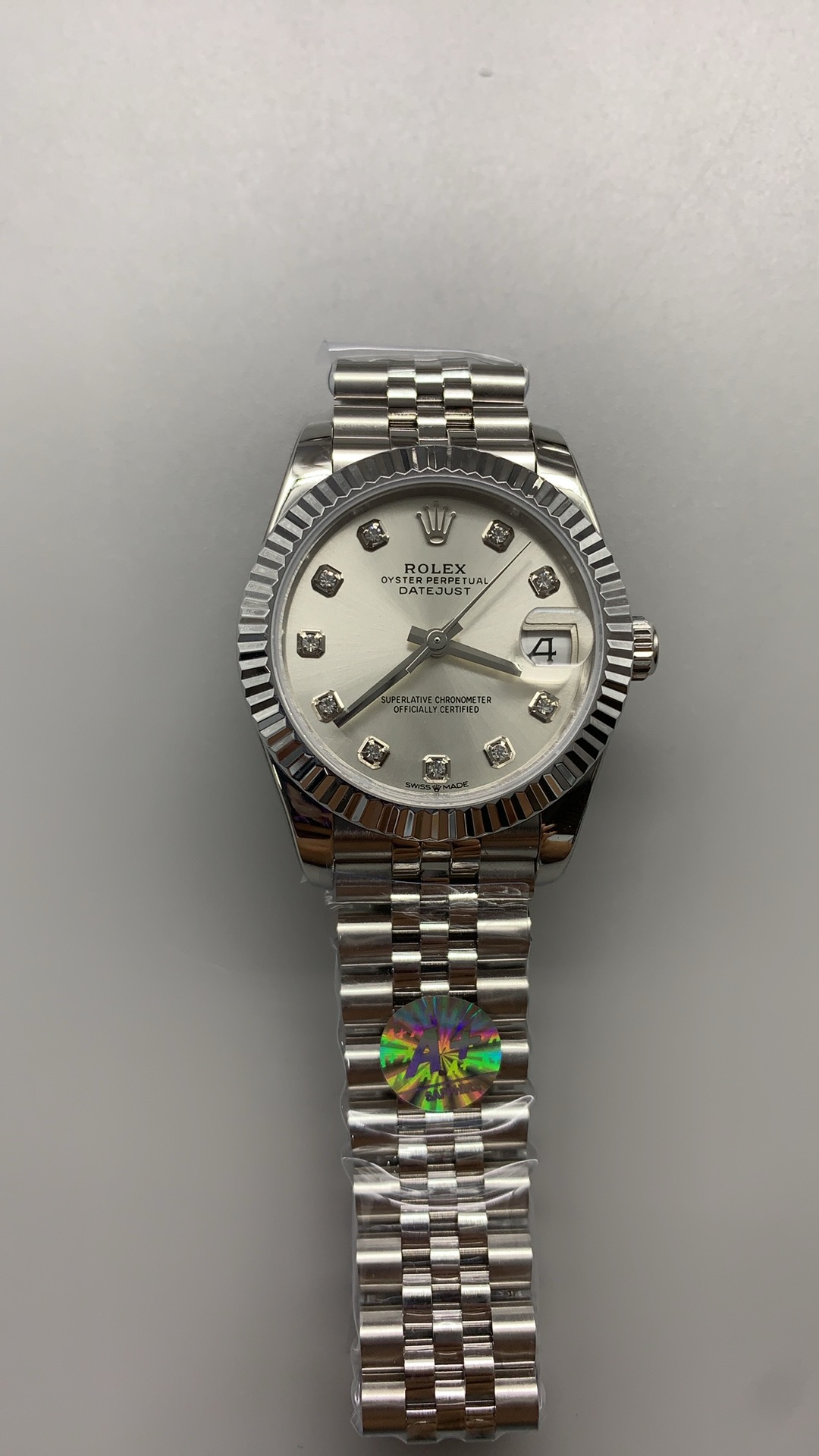 NO:387916,A+, 31mm silver diamond log,19860909A+,31mm银钻日志,,,Watch