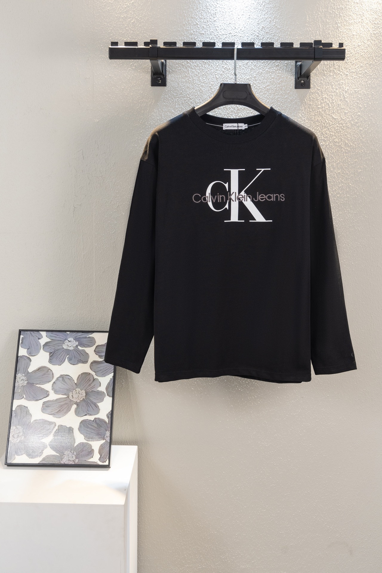 @93 Número de modelo C005, cain klein, manga larga de cuello redondo casual unisex, proceso combinado de esta…