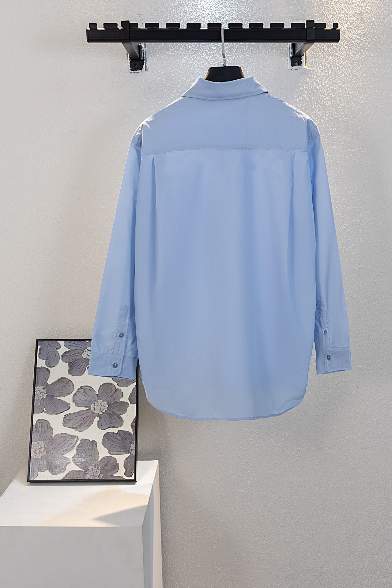“High-End Loewe Shirt in Soft Custom Fabric, Light Blue, SM-XL Sizes” - 图片 2