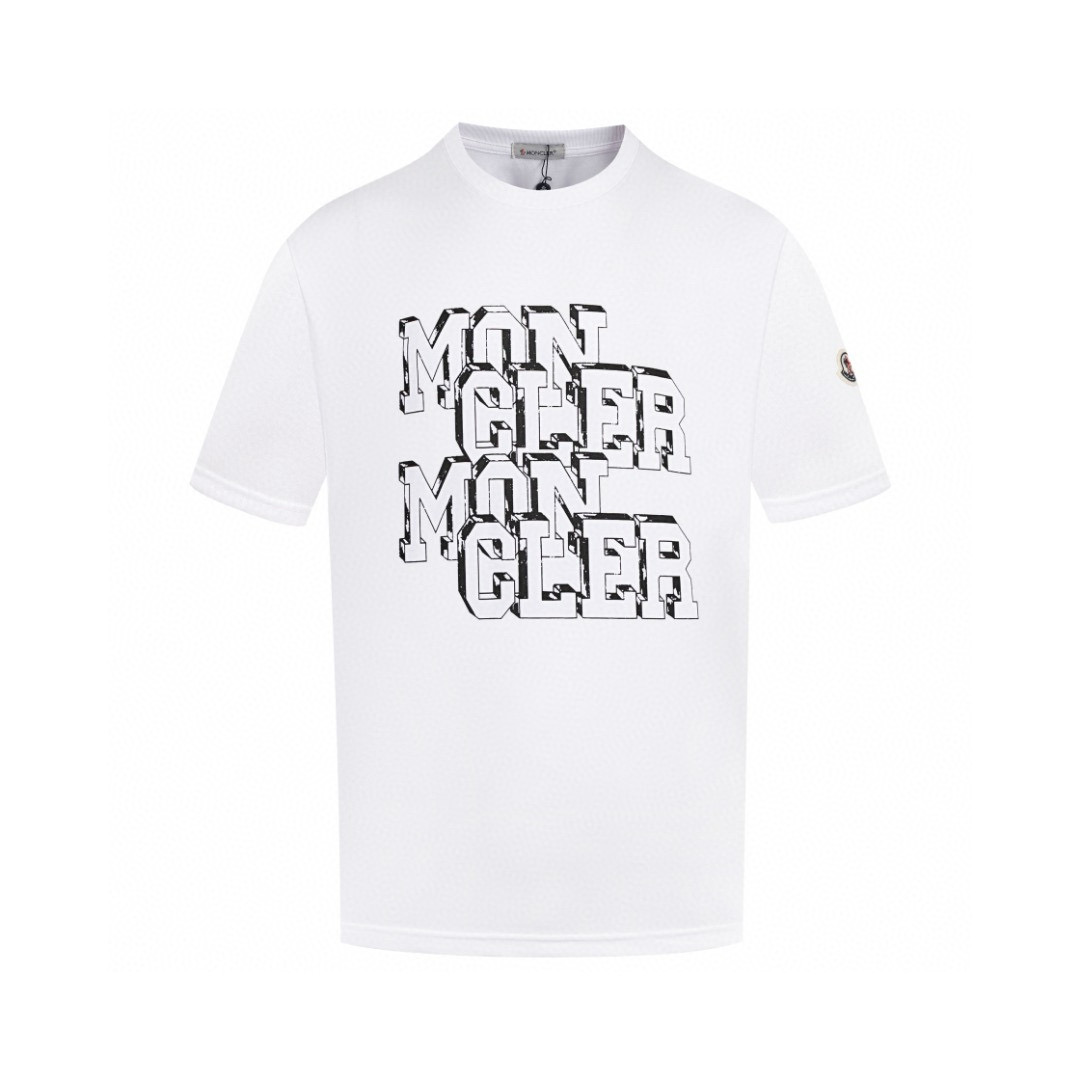 Moncler 2025 Collection: Custom 3D Logo T-Shirts in Black & White, Unisex XS-L. - 图片 1