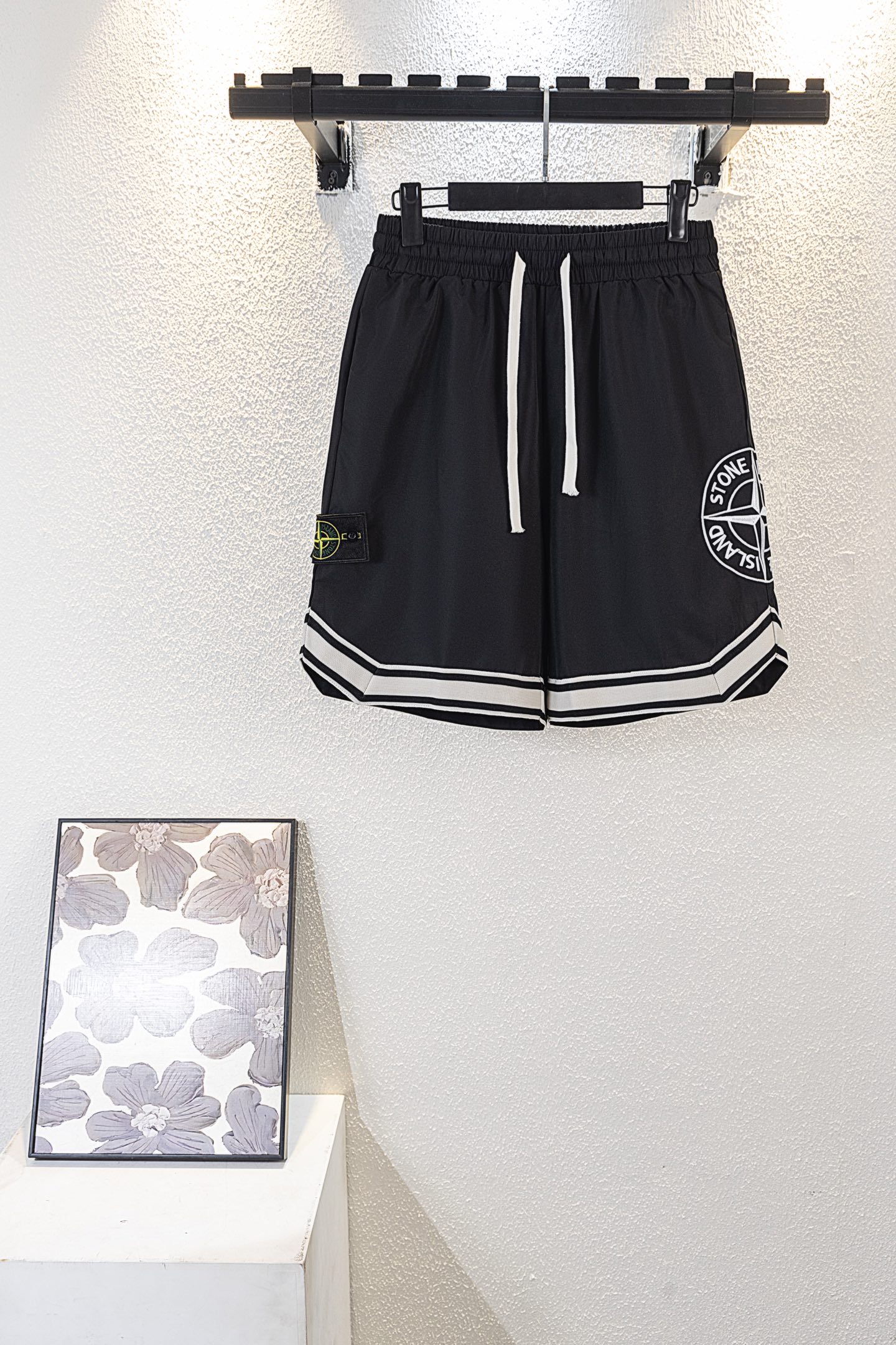 @78 Modelo k6052 Stussy 2024Fw Pantalones cortos de verano con logo bordado de letras grandes en la entrepierna y cinta…