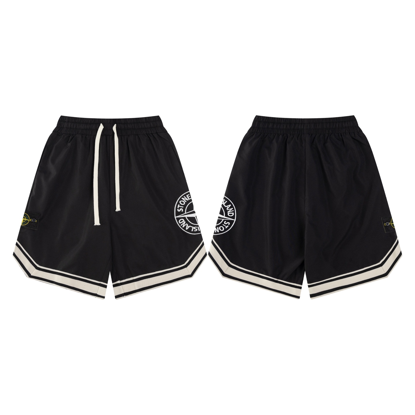 Foto de detalle sobre fondo blanco Modelo k6052 Stussy 2024Fw Pantalones cortos de verano con logo bordado de letras gr…