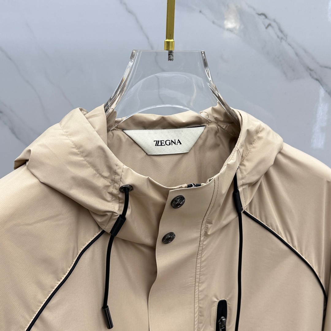 🆕ZEGNA·杰尼亚 2025开秋新款男士夹克外套连帽，原单三标齐全高端版本！连帽款式 高定专柜面料 透