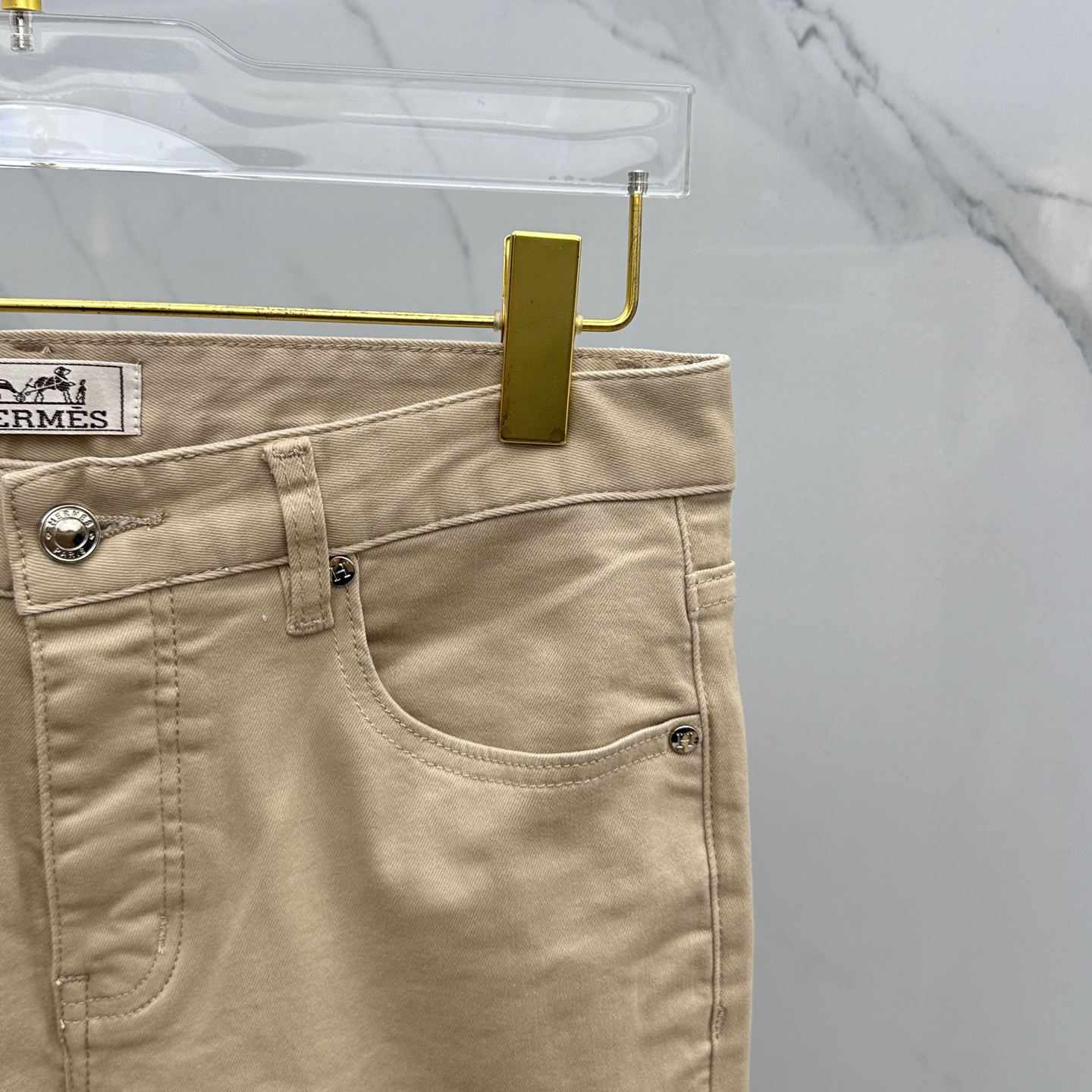  🆕Hermes·爱马仕 🔥高端定制、2025早春最新款小脚牛仔裤 柜台同步发售 进口固色面料 原版定制