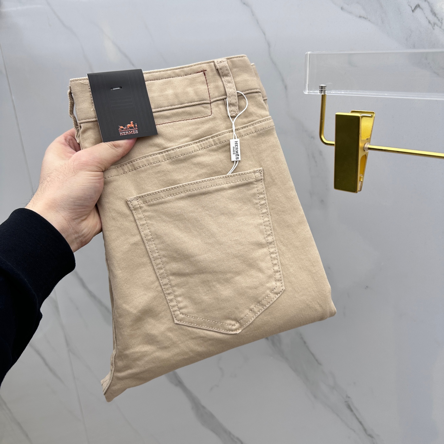  🆕Hermes·爱马仕 🔥高端定制、2025早春最新款小脚牛仔裤 柜台同步发售 进口固色面料 原版定制