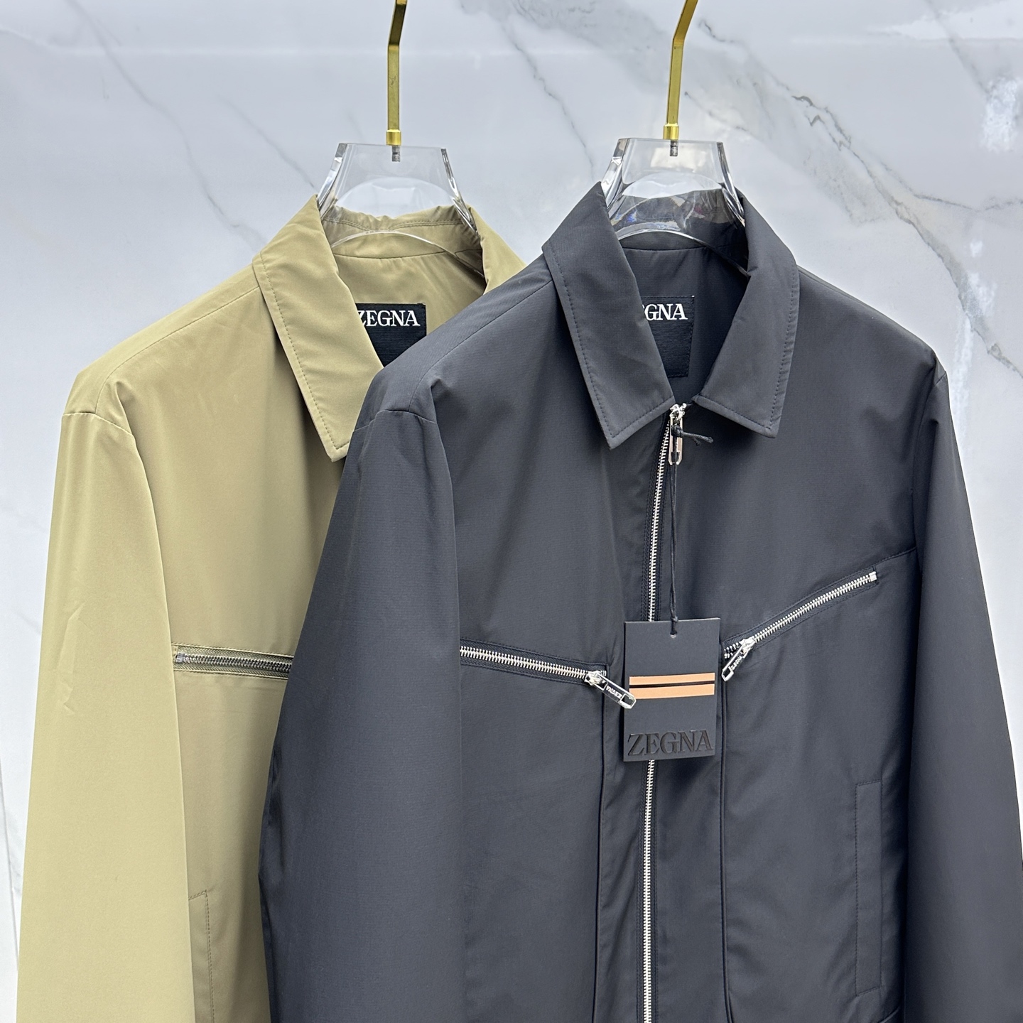  🆕ZEGNA·杰尼亚 2025开秋新款男士翻领夹克外套，原单三标齐全高端版本！翻领款式 高定专柜面料 