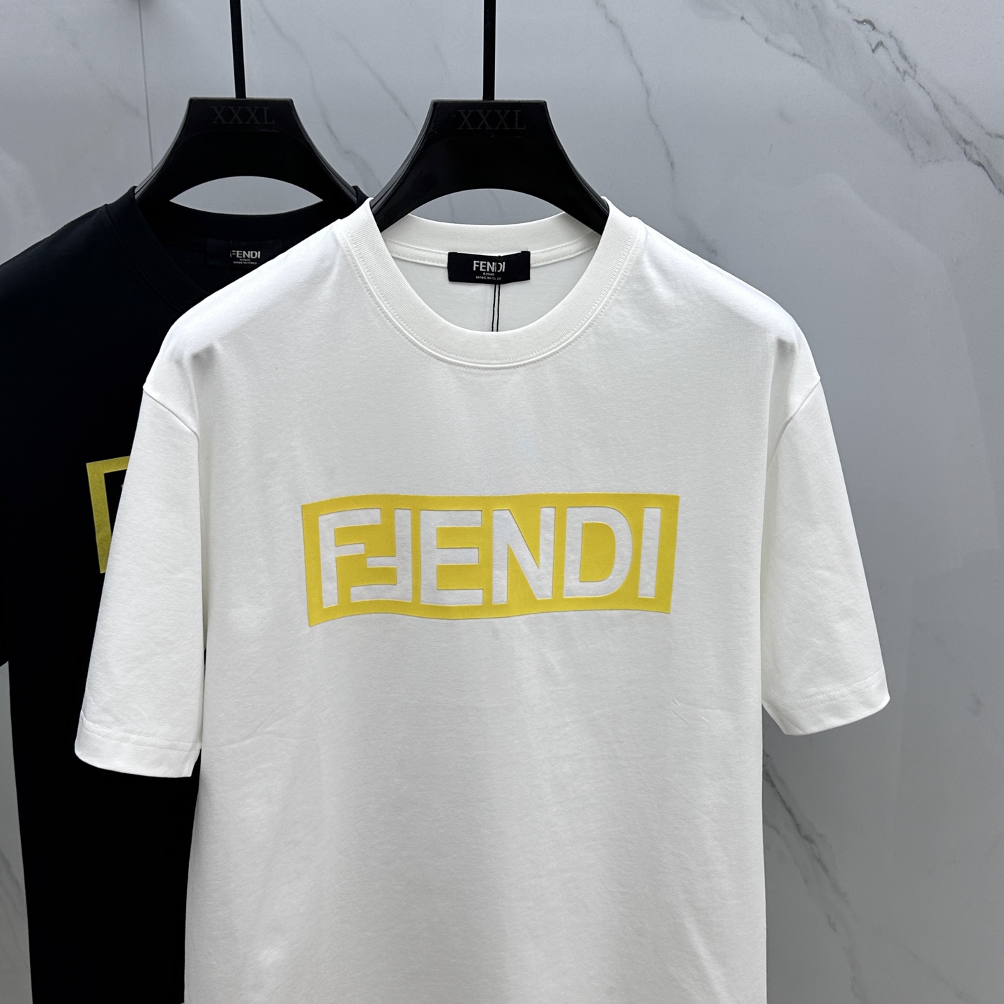 Fendi 2025FW Crew Neck Logo Cotton T-Shirt, Unisex, M-XXXL 3 i1743959758059 4454 0 8