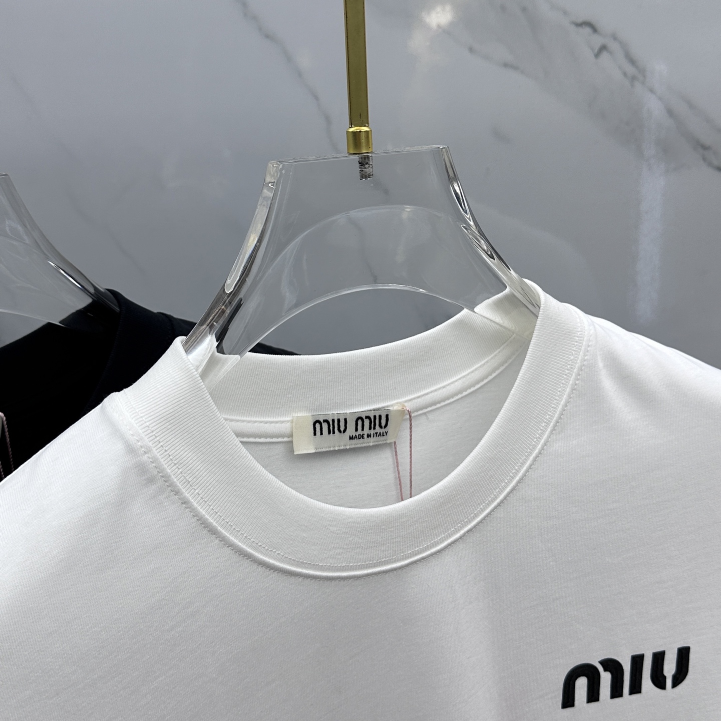 Miu Miu Logo Print Cotton T-Shirt - Short Sleeve Tee for Women & Men 5 i1744221156062 7046 0 3