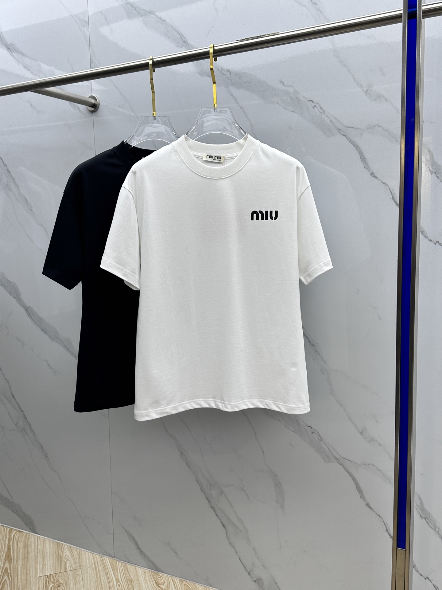 Miu Miu Logo Print Cotton T-Shirt - Short Sleeve Tee for Women & Men 2 i1744221157787 66 0 0