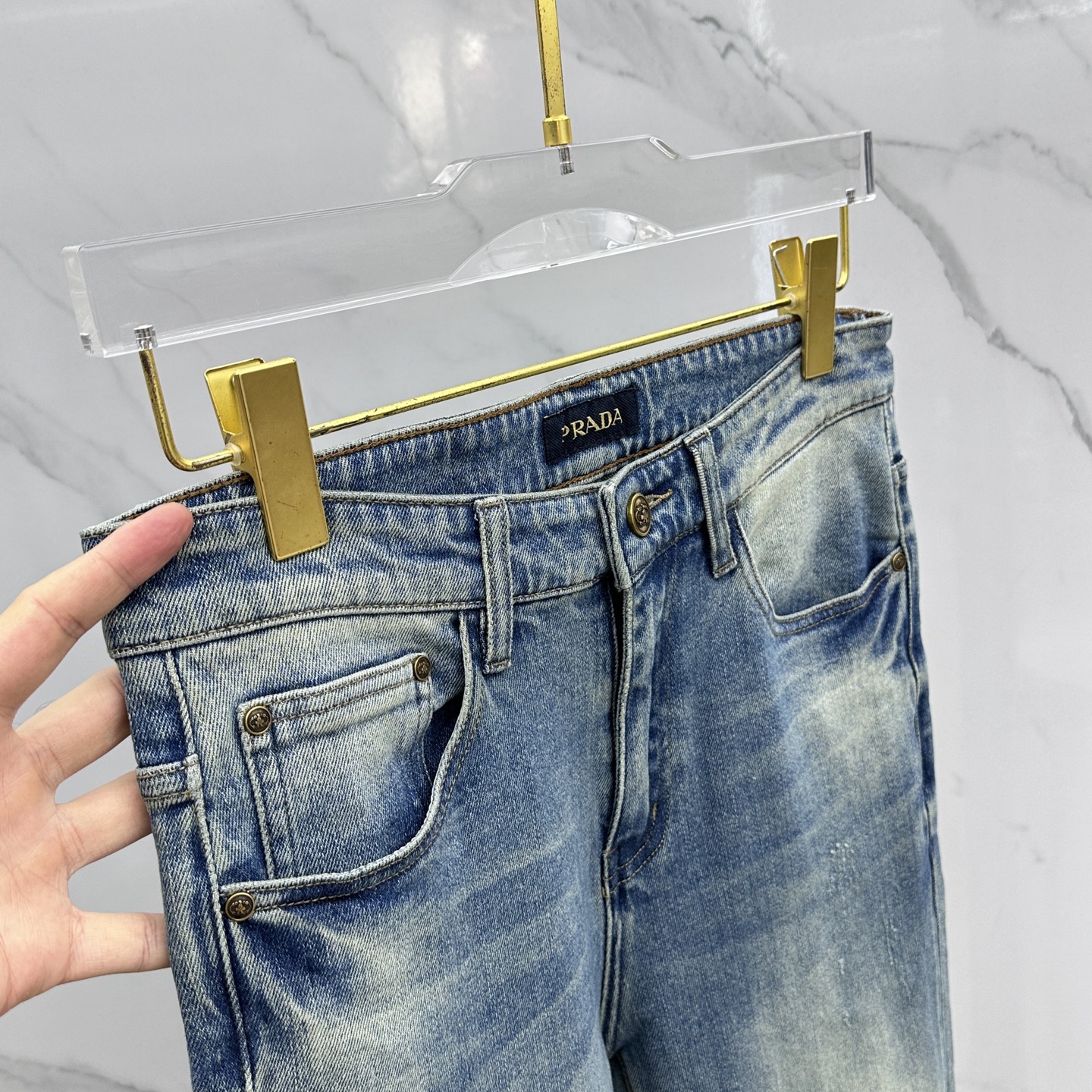 调价
 🆕Prad*普拉达 🔥高端定制、2025早春最新款牛仔裤 柜台同步发售 进口固色面料 原版定制复