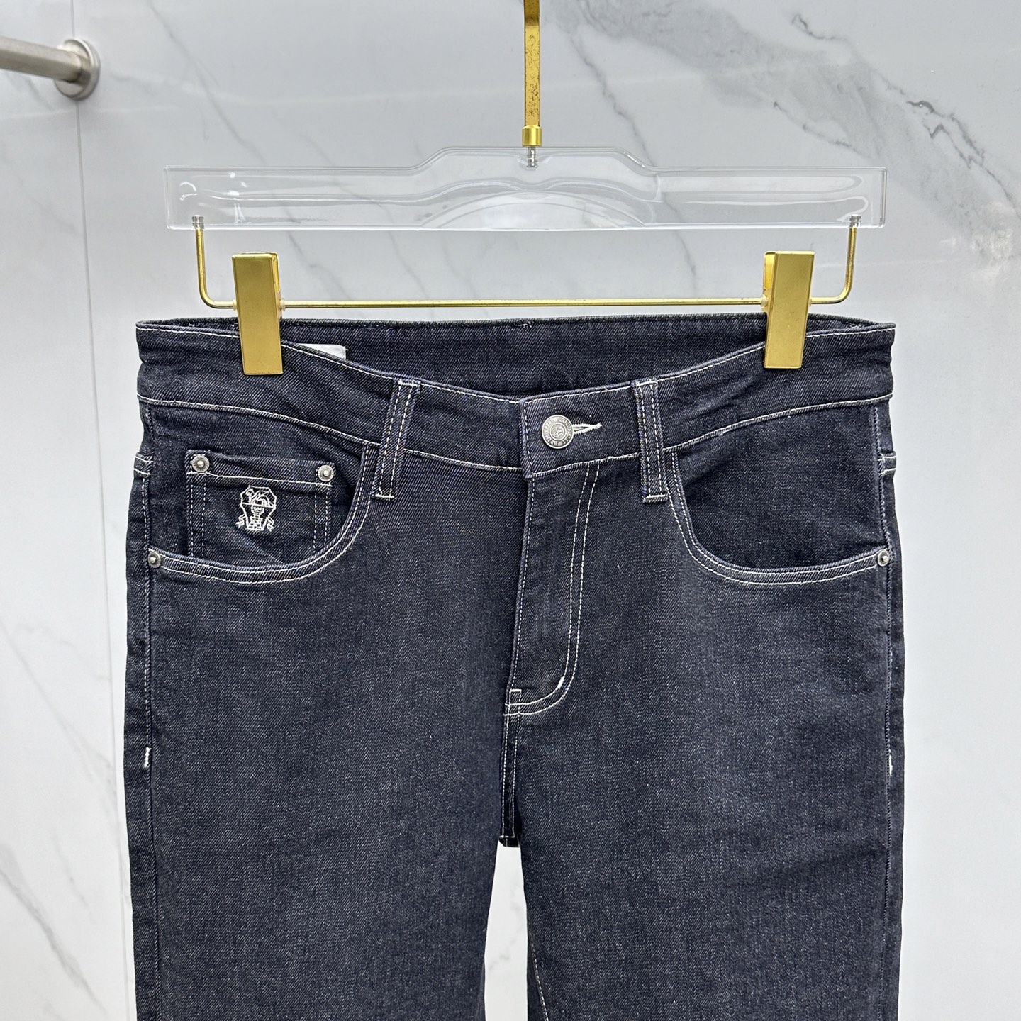 2025 Spring High-End Custom Jeans with Original Regraving and Solid Fabric - 图片 4