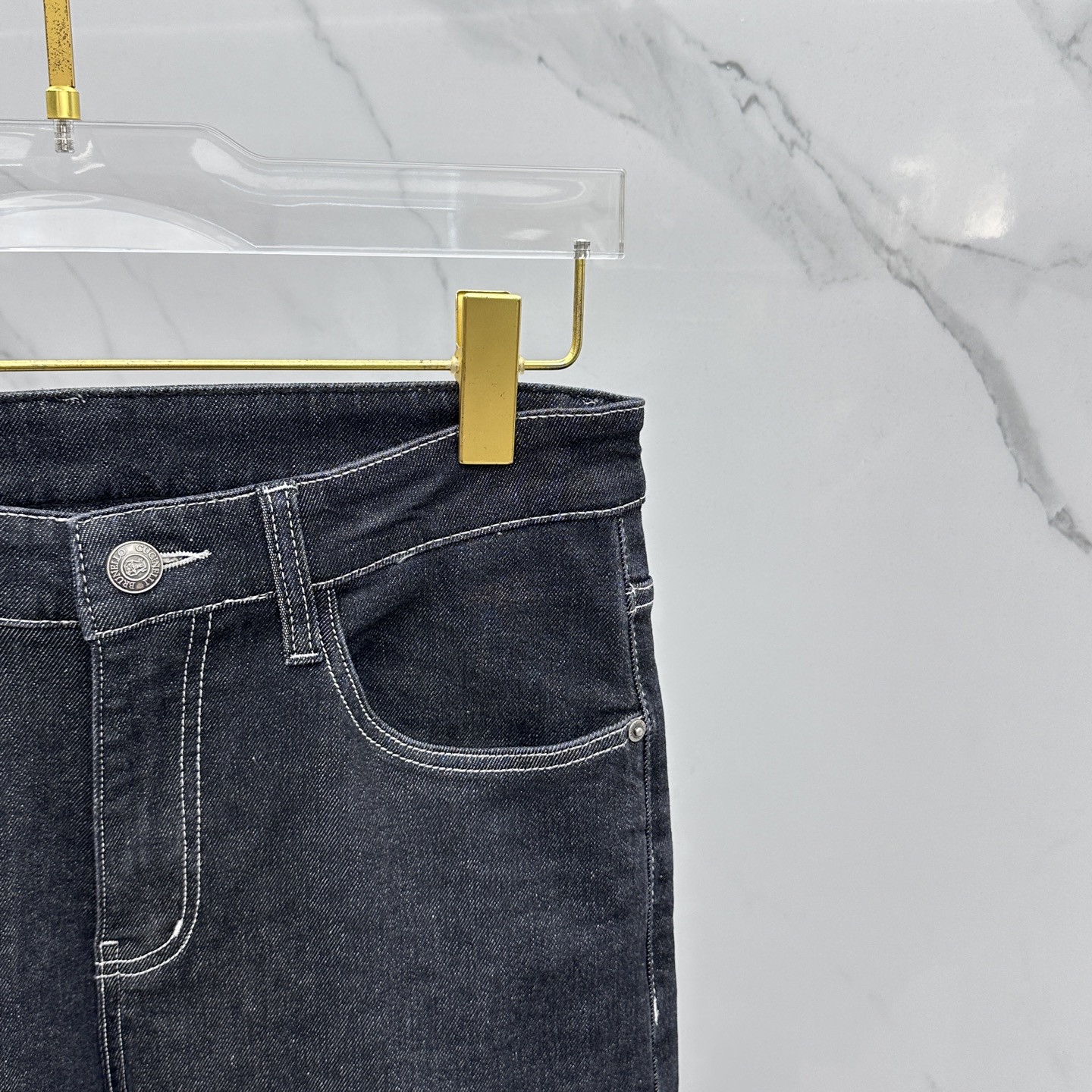 2025 Spring High-End Custom Jeans with Original Regraving and Solid Fabric - 图片 7