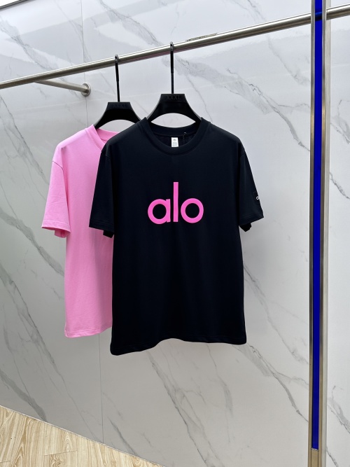 Alo Zomerse Ronde Hals T-shirt - Comfortabel Katoen, Trendy Logo 1 Alo Zomerse Ronde Hals T-shirt - Comfortabel Katoen, Trendy Logo