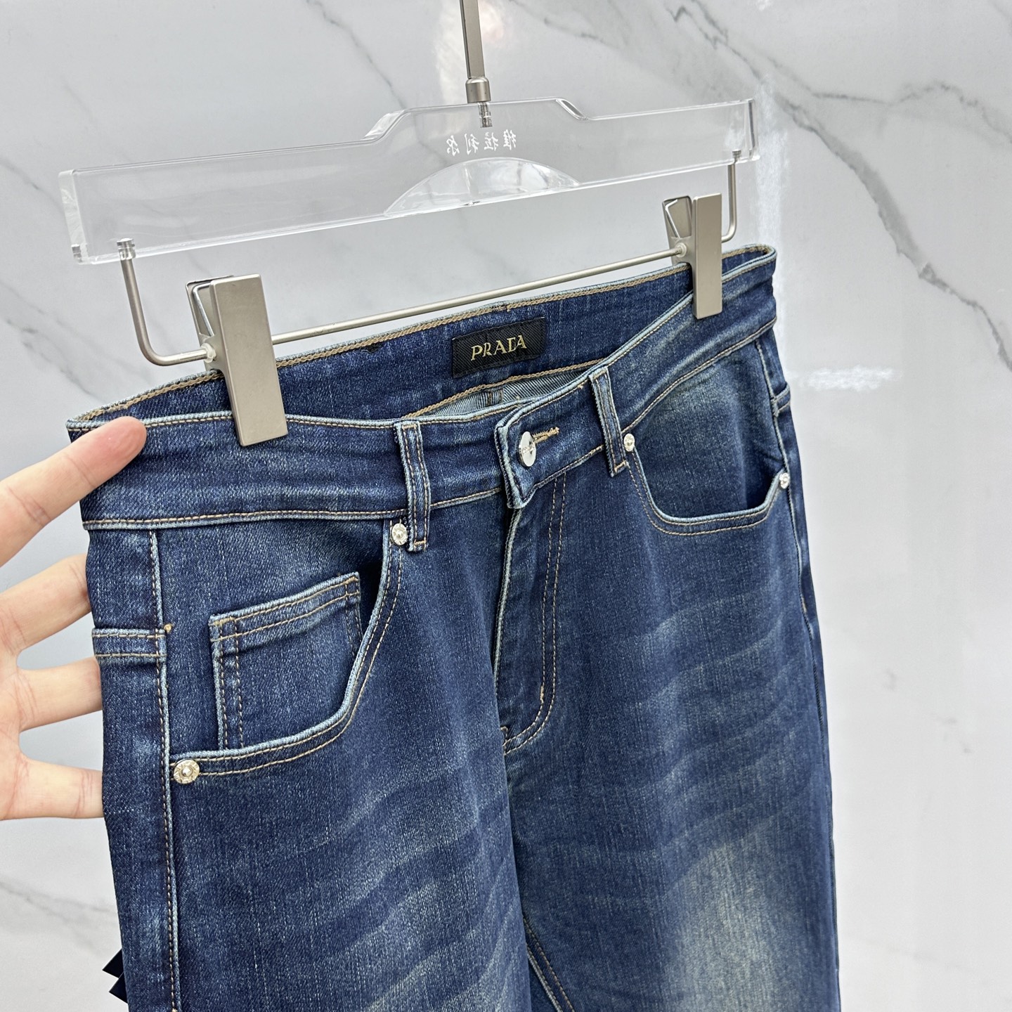 🆕Prad·普拉达 🔥高端定制、2025早春最新款牛仔裤 柜台同步发售 原版定制复刻 客供五金辅料 原单