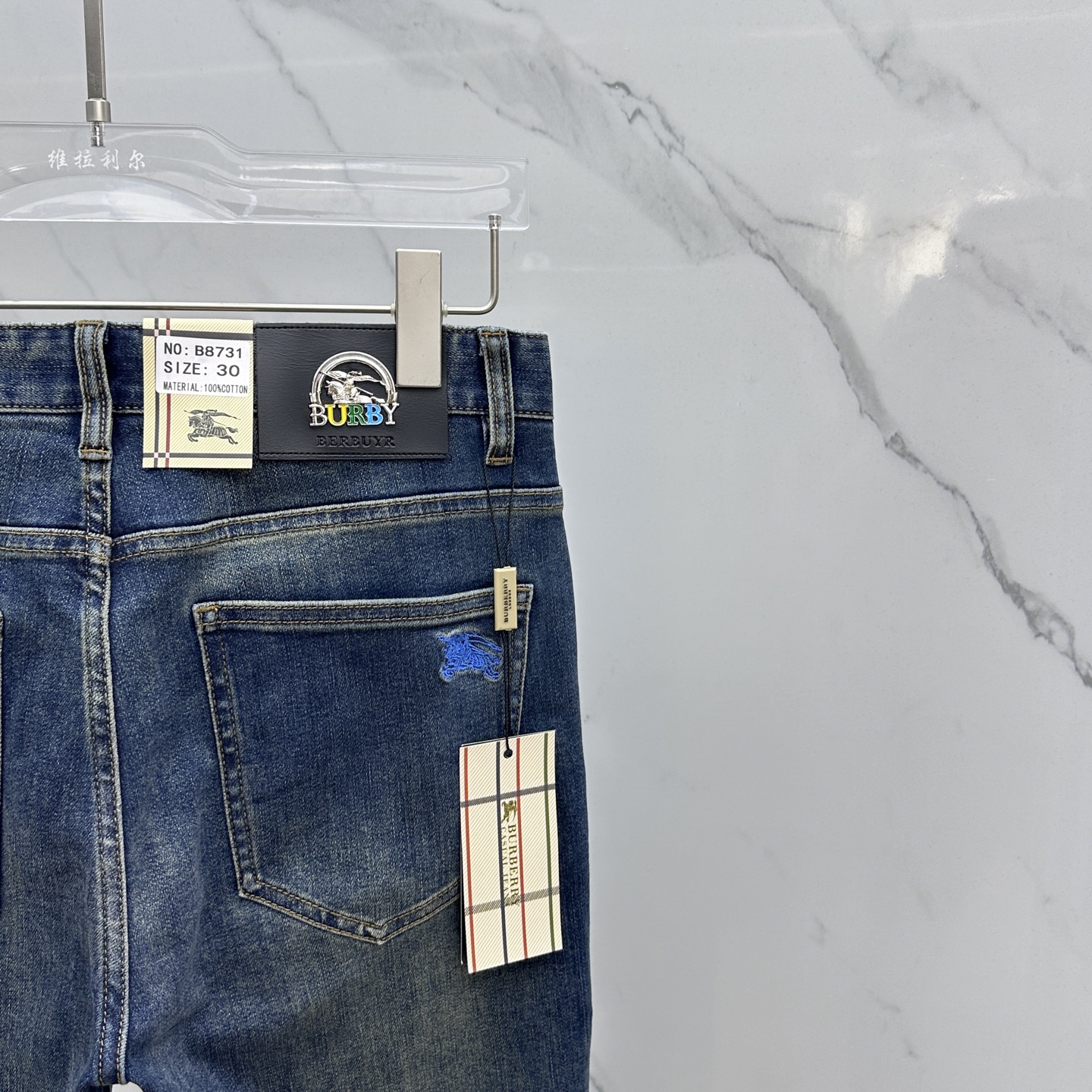 🆕Burberr*巴宝莉 🔥高端定制、2025早秋最新款牛仔裤 柜台同步发售 原版定制复刻 客供五金辅料