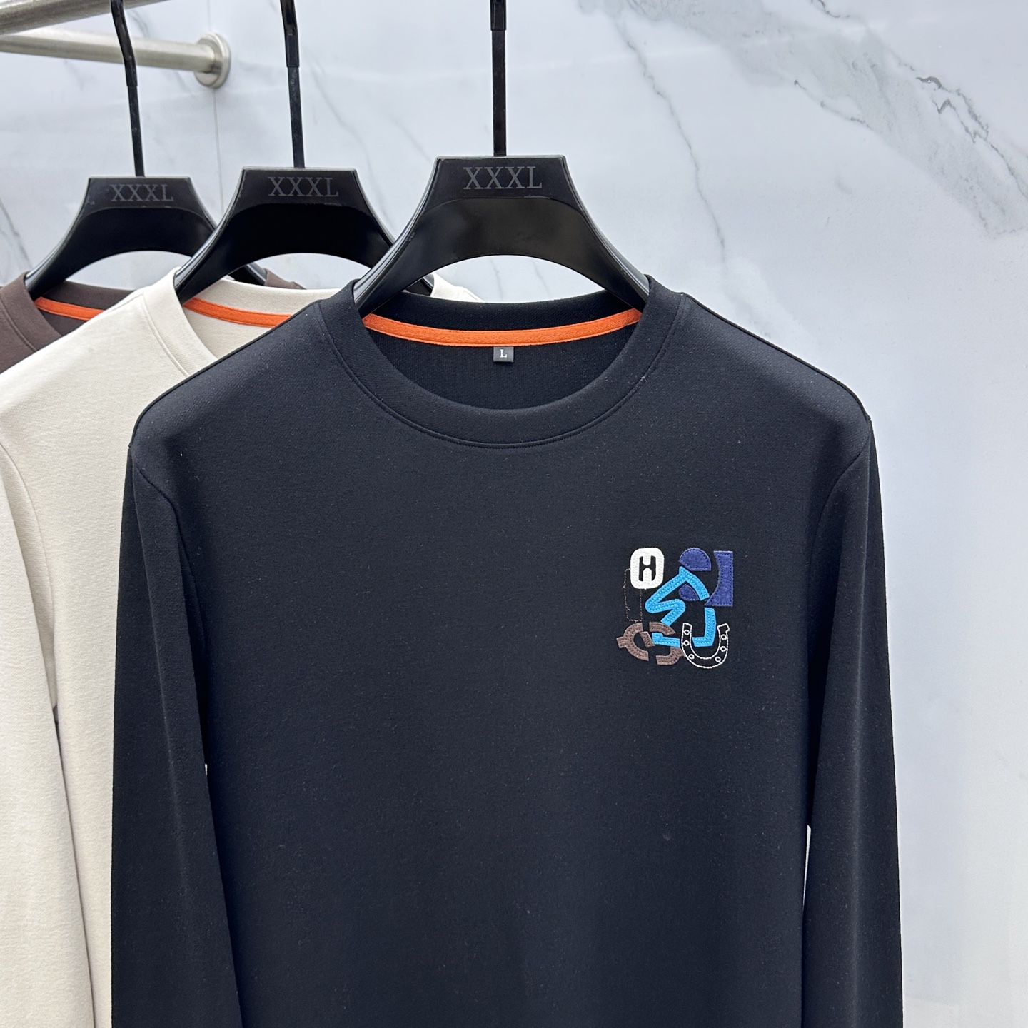 Men's Hermes Long Sleeve Crew Neck T-Shirt with Logo, Casual Comfort 2 i1753203857843 6834 0 1