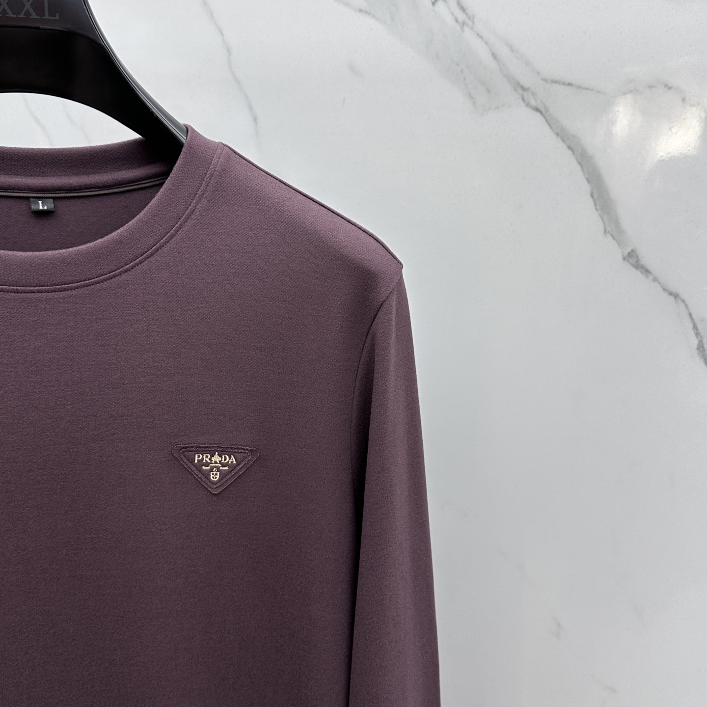 🆕Prad*普拉达 2025早秋新款首发专柜最新款长袖圆领羊毛T恤 高端订制 设计前卫时尚！品牌logo