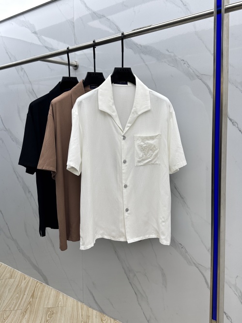 Louis Vuitton Cotton Linen Embroidered Short Sleeve Shirt - Classic Cuban Collar 1 Louis Vuitton Cotton Linen Embroidered Short Sleeve Shirt - Classic Cuban Collar