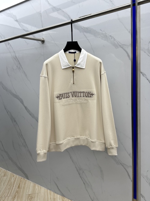 Louis Vuitton Nautical-Inspired Beige Half-Zip Sweatshirt with Embroidered Logo 1 Louis Vuitton Nautical-Inspired Beige Half-Zip Sweatshirt with Embroidered Logo