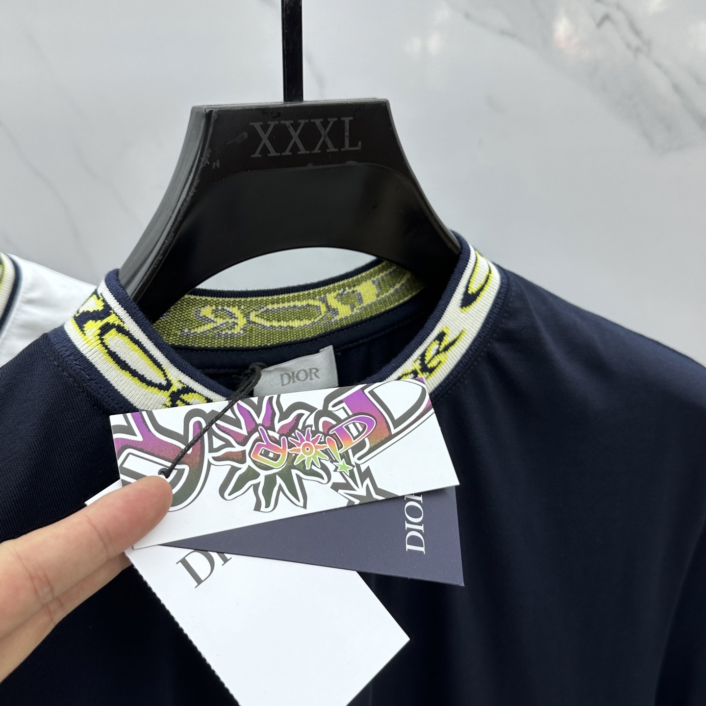  🆕Dior*迪奥 2025新款 联名Hlton白色短袖T恤，2025秋季限定款，男女同款，纯棉平纹针织