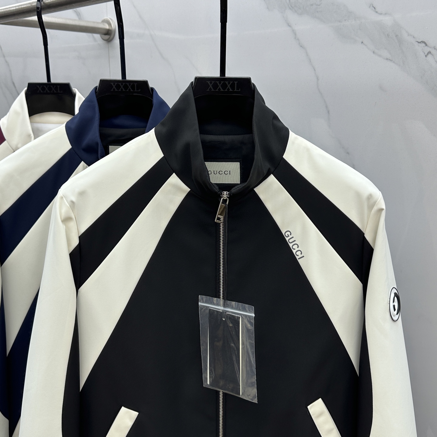 🆕Gucci*古驰 2025ss早秋新款男装 古驰立领夹克外套，logo印花，秋季爆款外套，颗粒绒面料穿