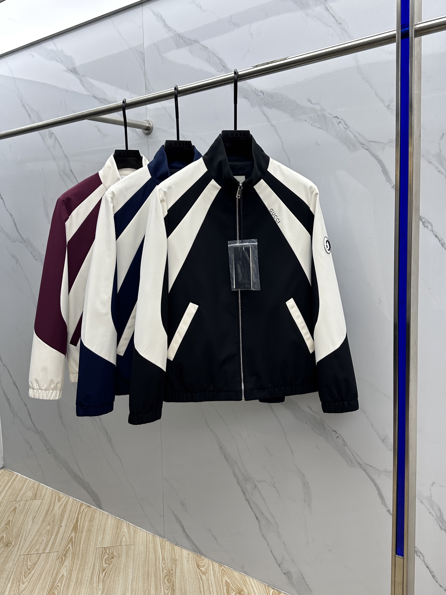 🆕Gucci*古驰 2025ss早秋新款男装 古驰立领夹克外套，logo印花，秋季爆款外套，颗粒绒面料穿