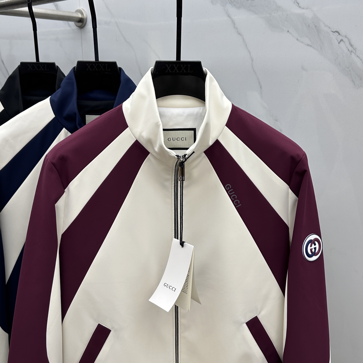 🆕Gucci*古驰 2025ss早秋新款男装 古驰立领夹克外套，logo印花，秋季爆款外套，颗粒绒面料穿