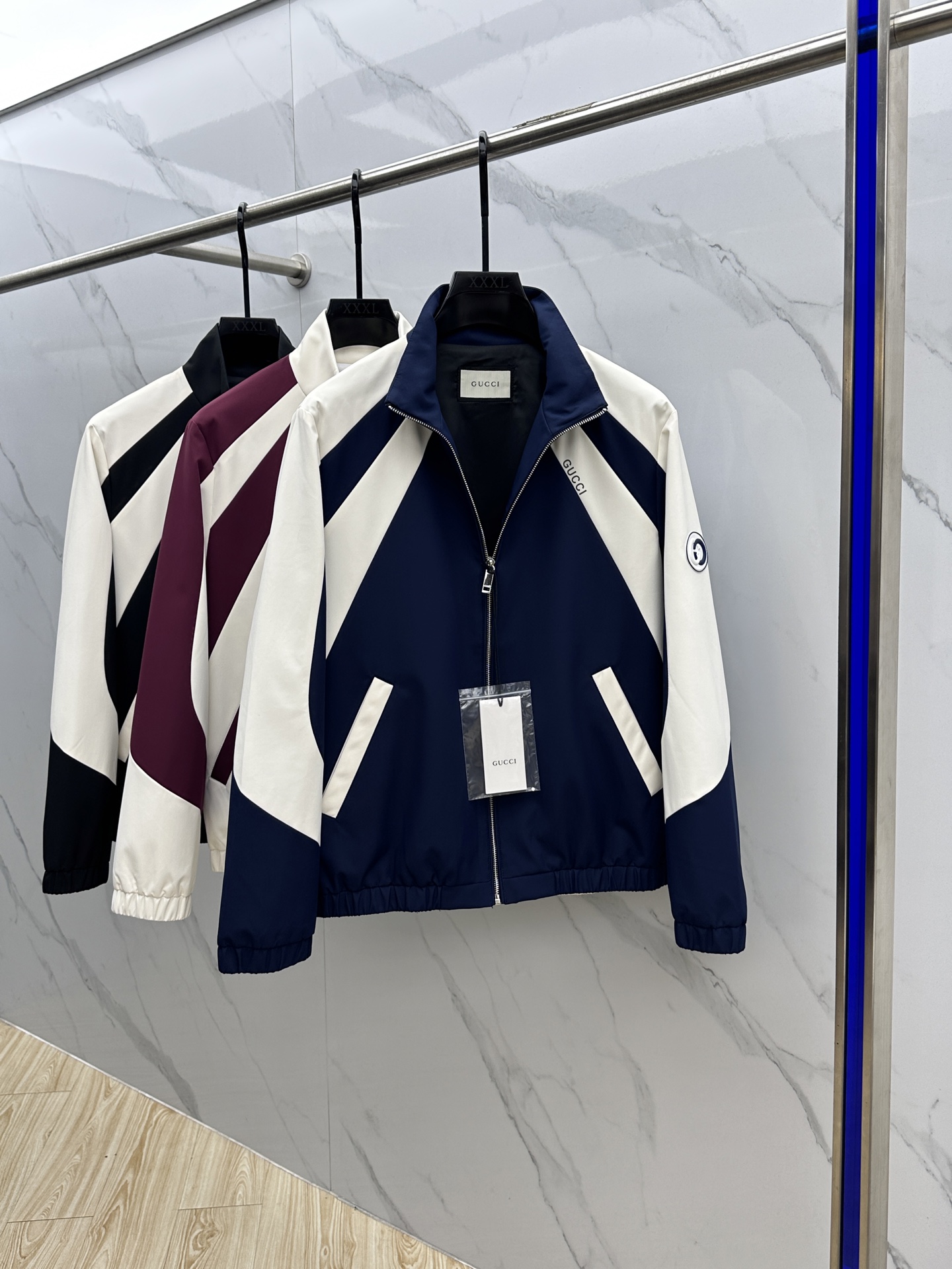 🆕Gucci*古驰 2025ss早秋新款男装 古驰立领夹克外套，logo印花，秋季爆款外套，颗粒绒面料穿