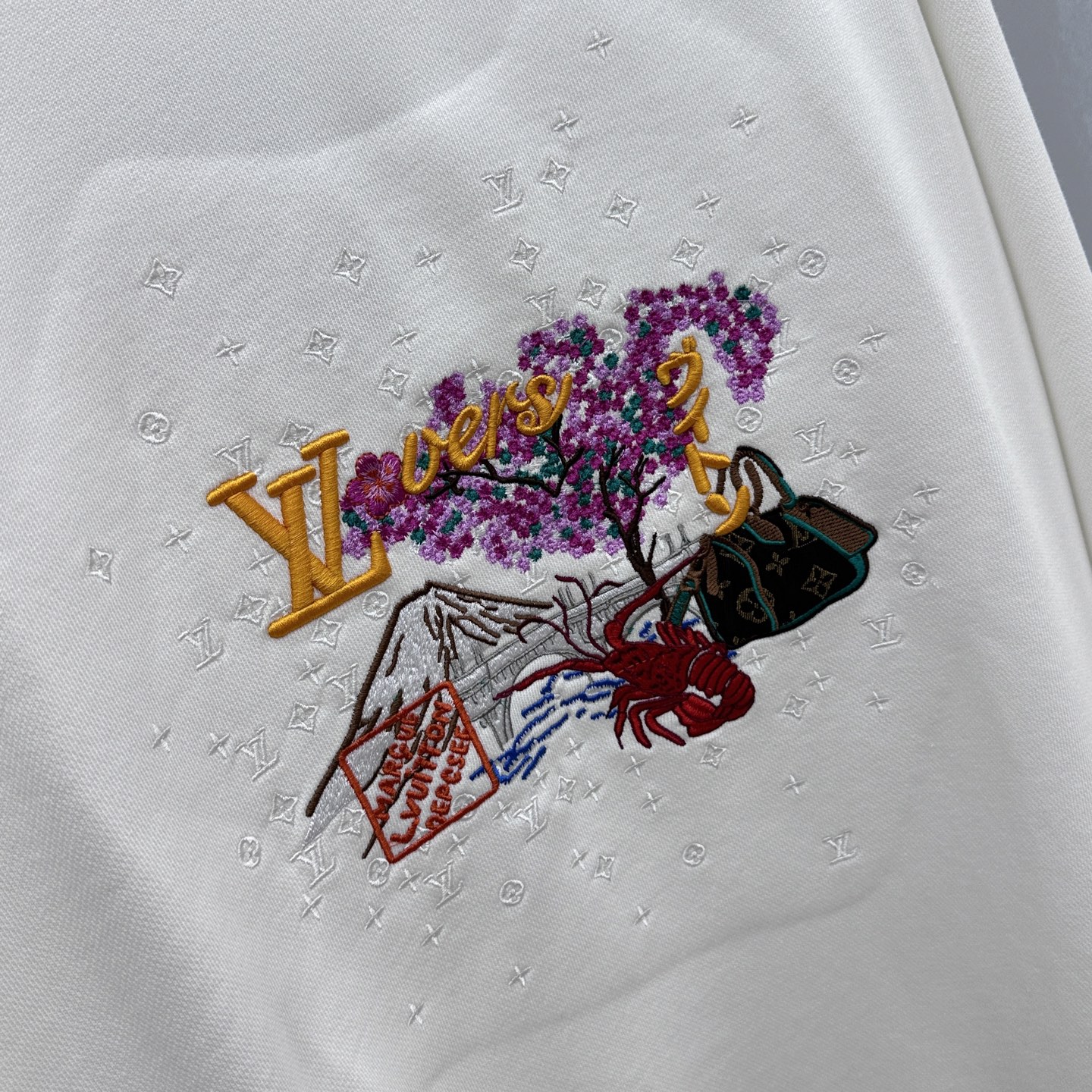 🆕1V*路易威登 25ssPharrell合作刺绣罗纹领新款卫衣 上绣有 Pharrell Willia