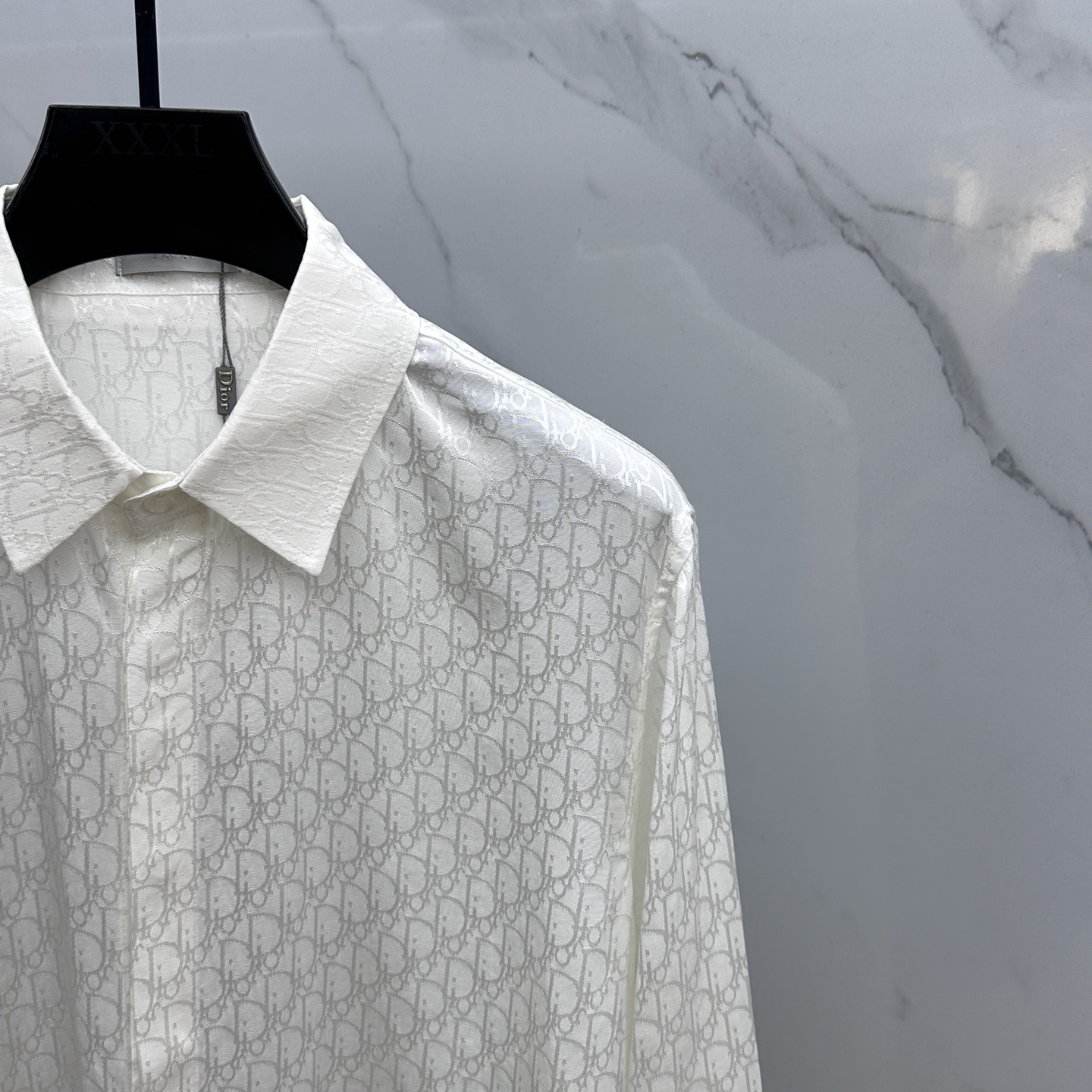 🆕Dior迪奥 25ss早秋新款丝质全棉翻领衬衣，男女同款经典Oblique提花宽松休闲长袖衬衫！该衬衫