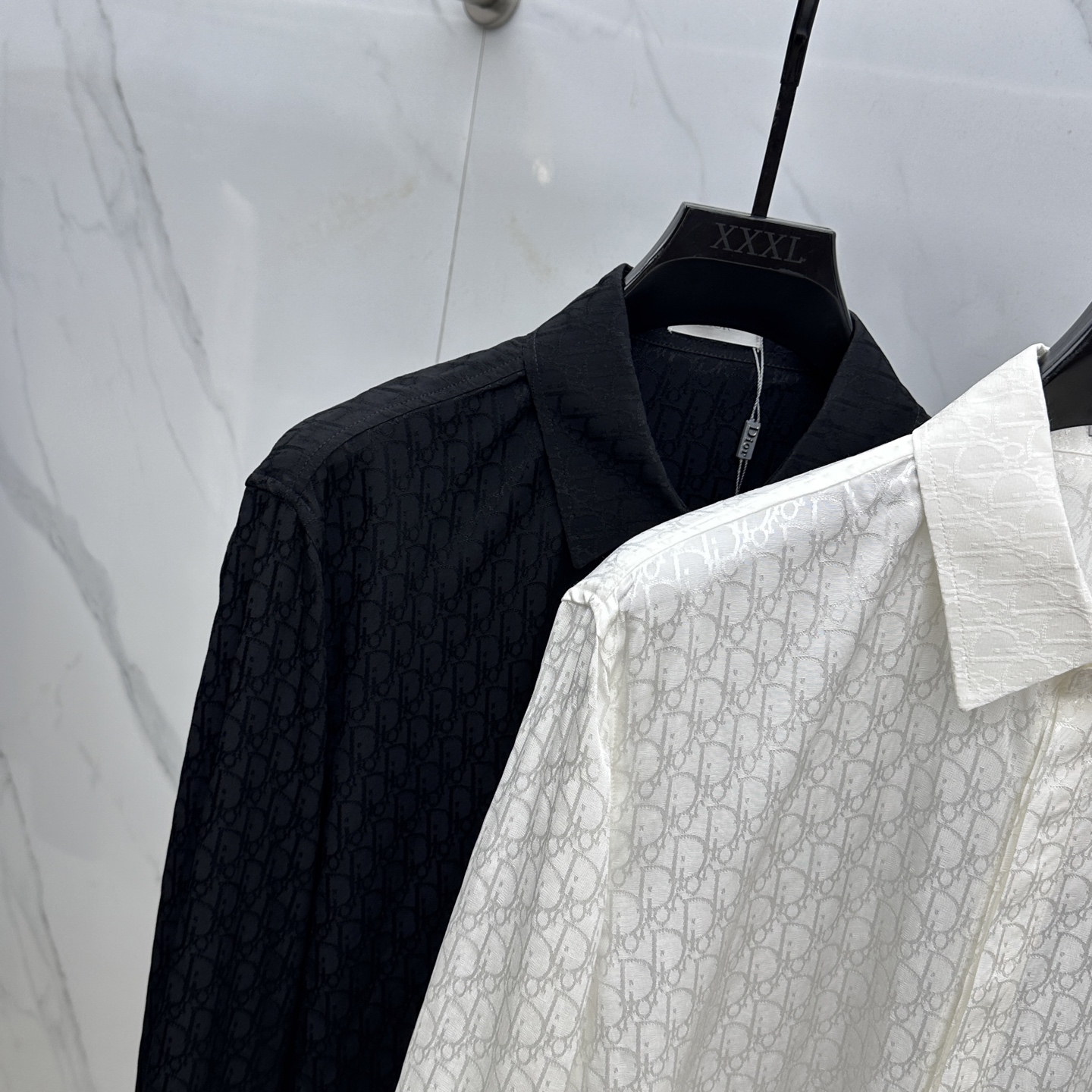 🆕Dior迪奥 25ss早秋新款丝质全棉翻领衬衣，男女同款经典Oblique提花宽松休闲长袖衬衫！该衬衫