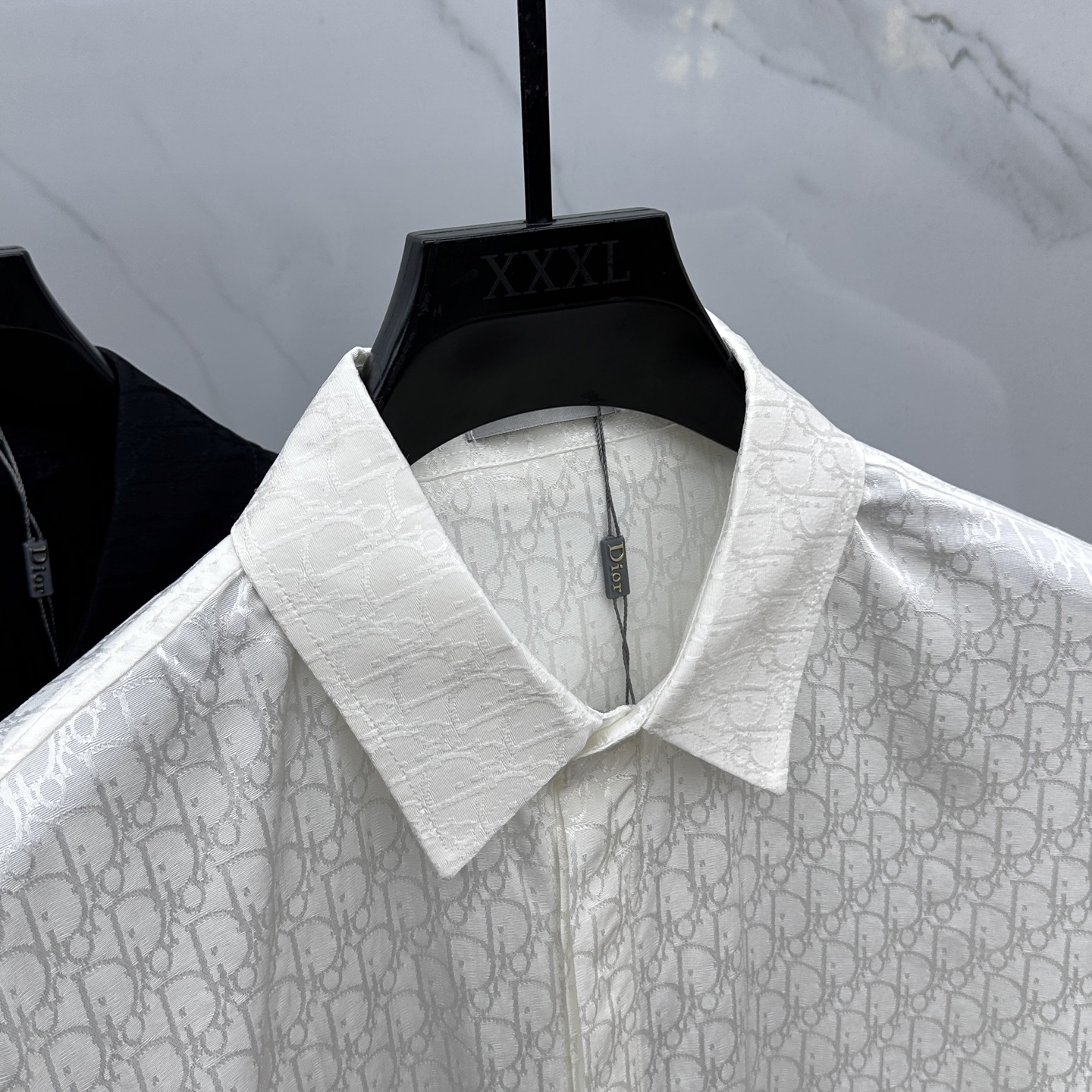 🆕Dior迪奥 25ss早秋新款丝质全棉翻领衬衣，男女同款经典Oblique提花宽松休闲长袖衬衫！该衬衫