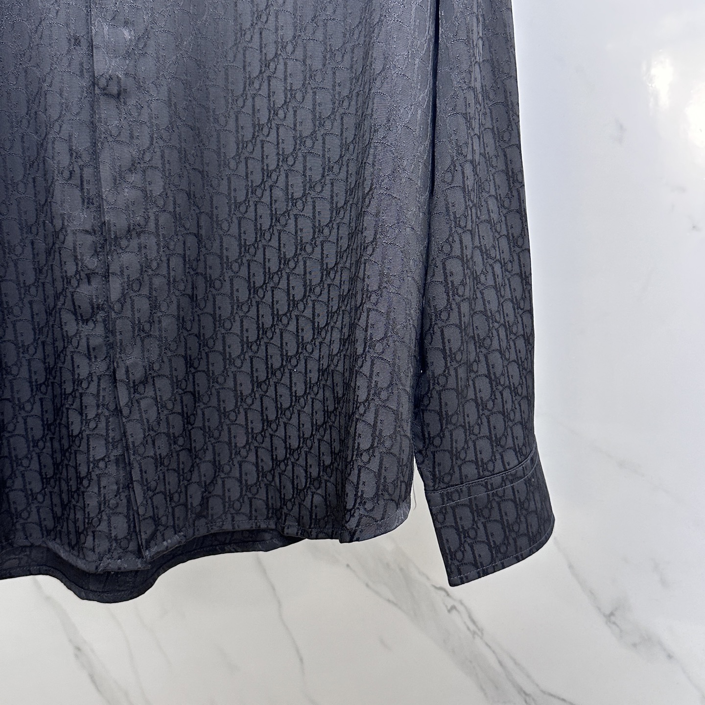 🆕Dior迪奥 25ss早秋新款丝质全棉翻领衬衣，男女同款经典Oblique提花宽松休闲长袖衬衫！该衬衫