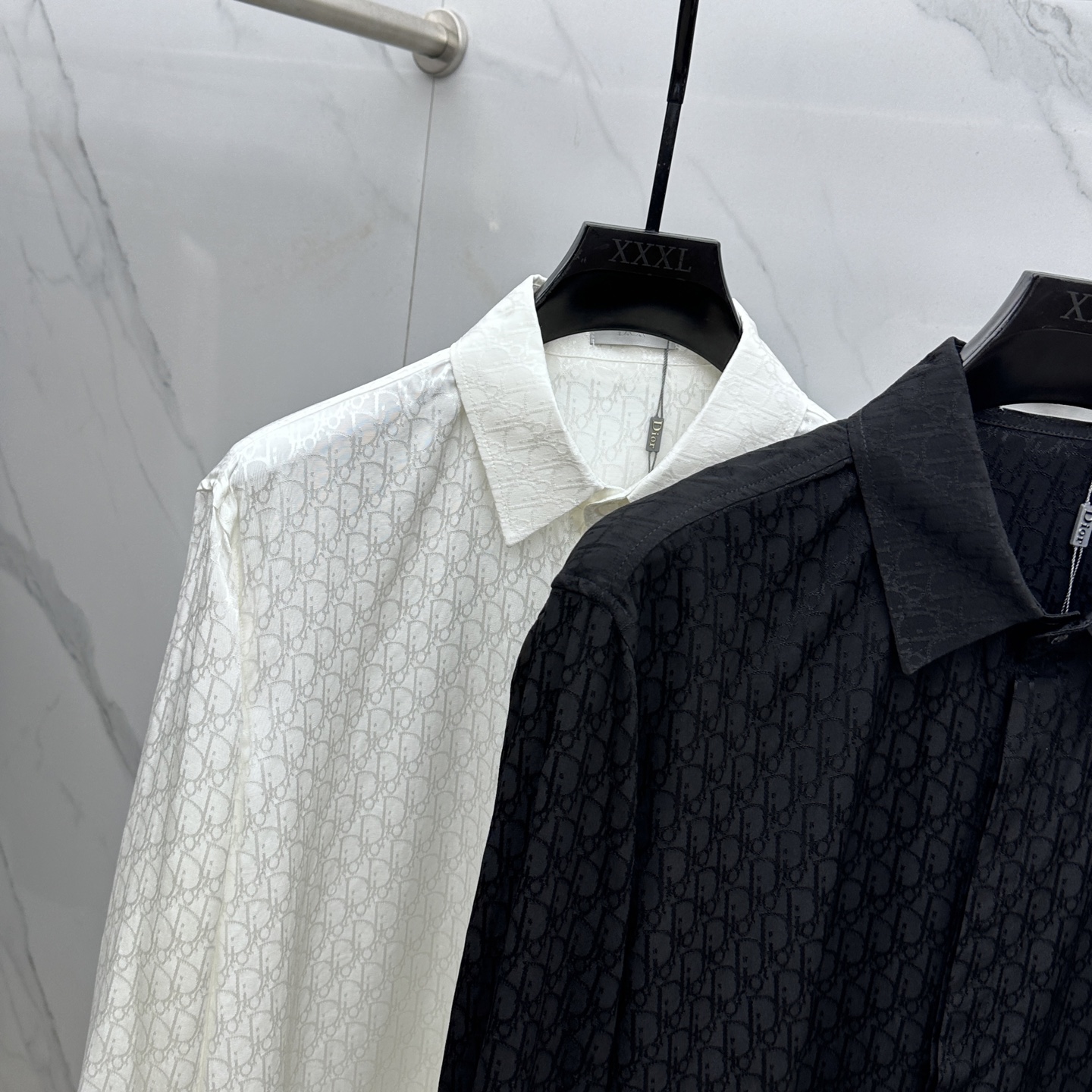 🆕Dior迪奥 25ss早秋新款丝质全棉翻领衬衣，男女同款经典Oblique提花宽松休闲长袖衬衫！该衬衫