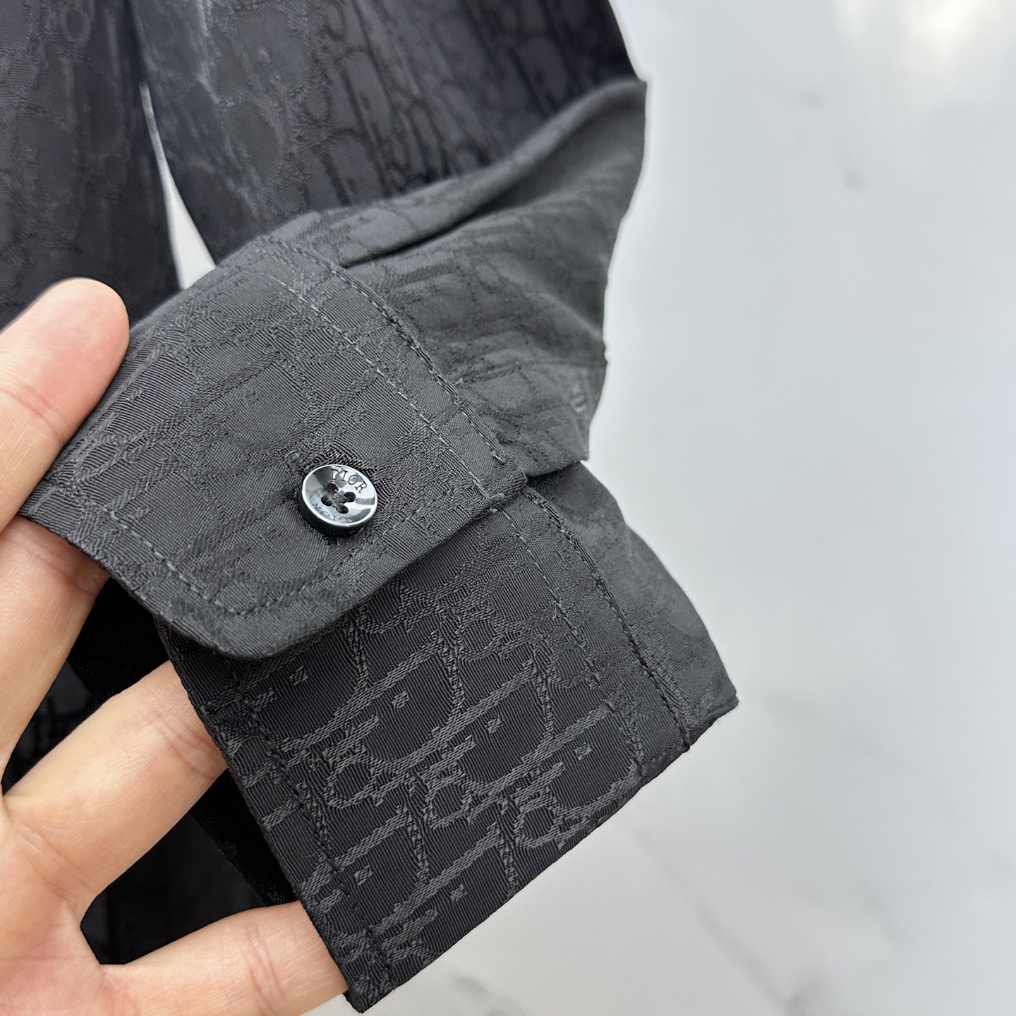 🆕Dior迪奥 25ss早秋新款丝质全棉翻领衬衣，男女同款经典Oblique提花宽松休闲长袖衬衫！该衬衫