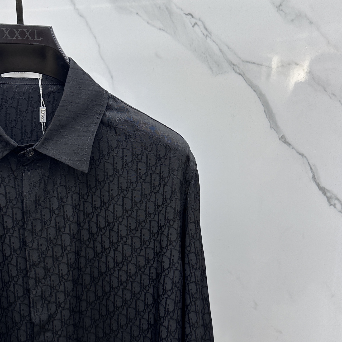 🆕Dior迪奥 25ss早秋新款丝质全棉翻领衬衣，男女同款经典Oblique提花宽松休闲长袖衬衫！该衬衫