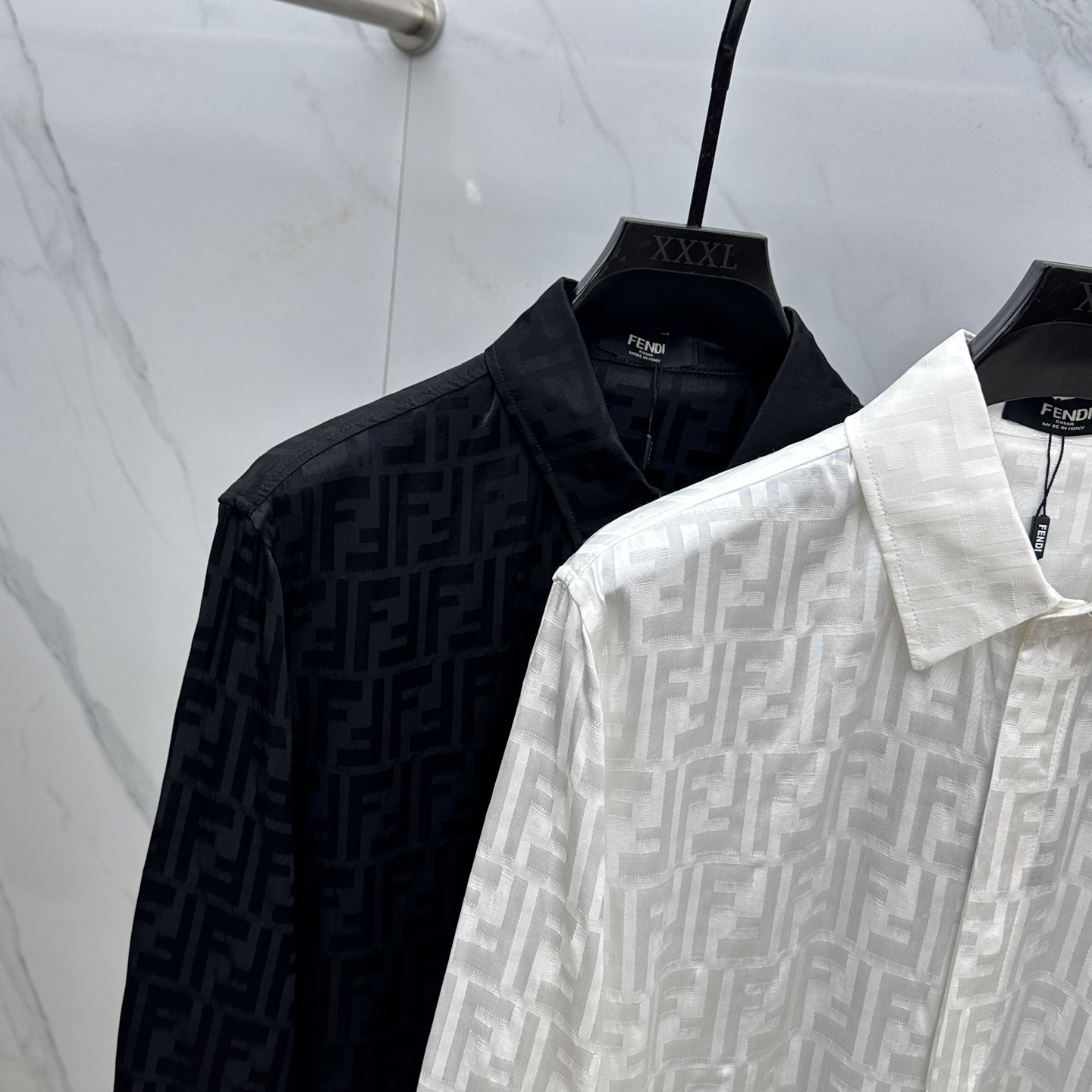 🆕FENDI芬迪 25新款复古翻领提花暗纹衬衣 定制YB进口双F提花面料 整体净色超级高档 舒适垂感有型