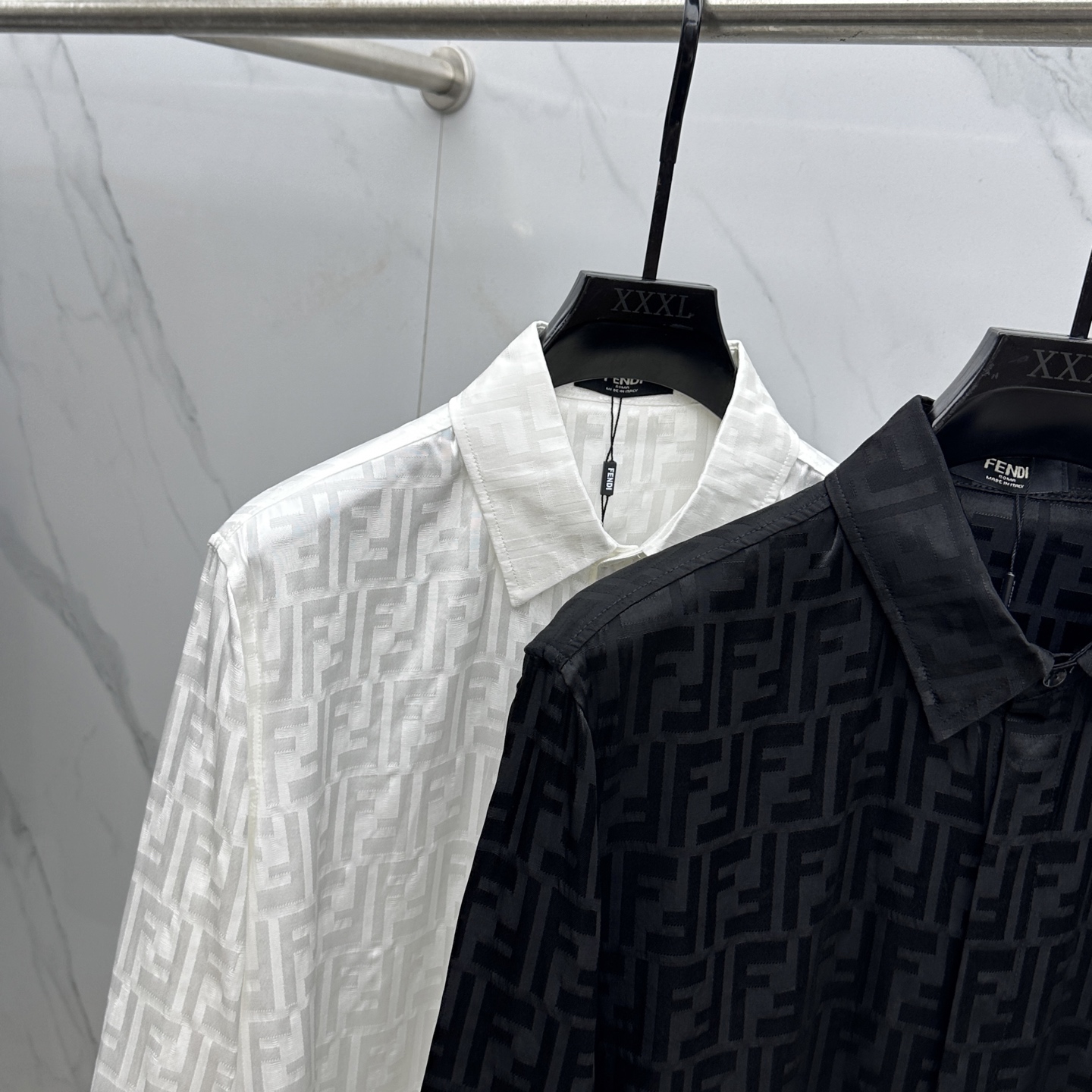 🆕FENDI芬迪 25新款复古翻领提花暗纹衬衣 定制YB进口双F提花面料 整体净色超级高档 舒适垂感有型