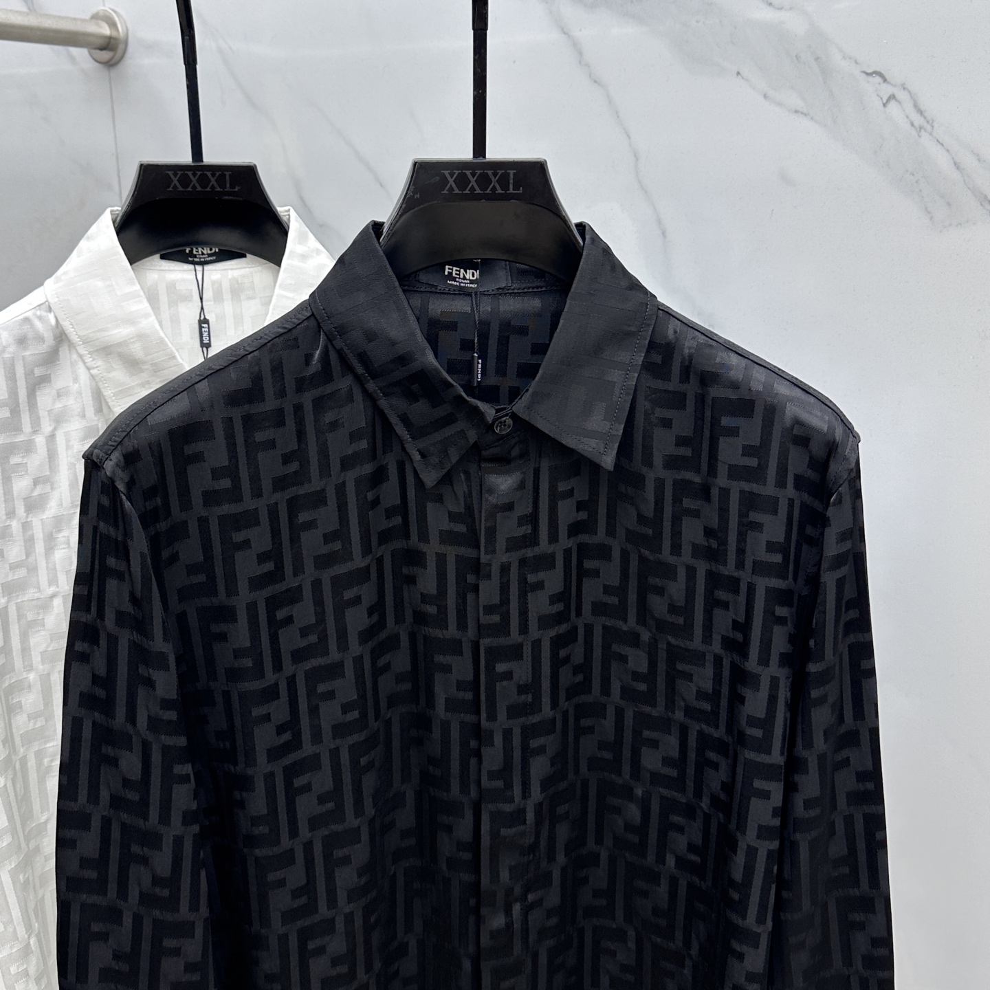 🆕FENDI芬迪 25新款复古翻领提花暗纹衬衣 定制YB进口双F提花面料 整体净色超级高档 舒适垂感有型